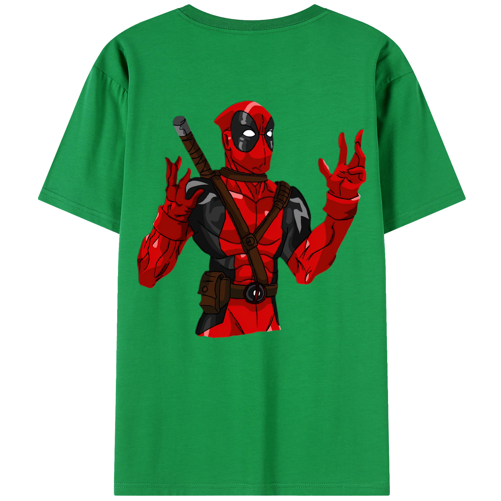 （画像用） Deadpool デッドプール 綿100％ メンズ半袖Tシャツ（バックプリント） 通気性