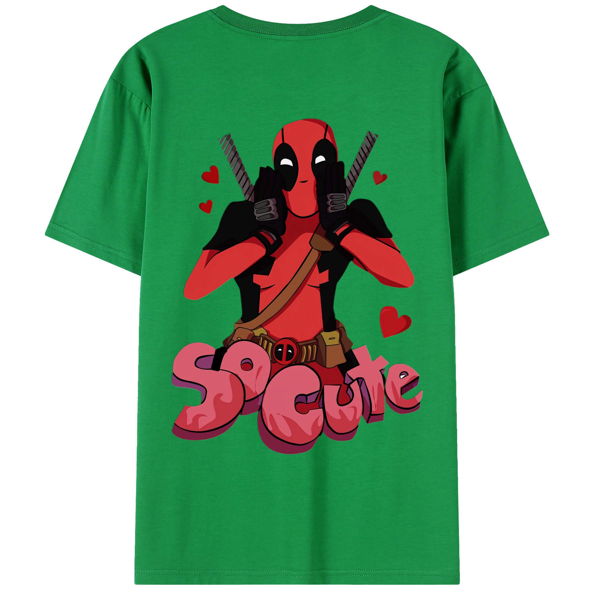 （画像用） Deadpool デッドプール 綿100％ メンズ半袖Tシャツ（バックプリント） 通気性