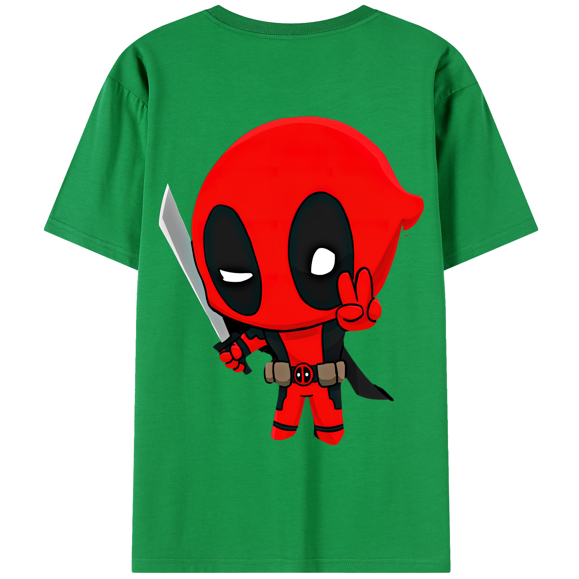 （画像用） Deadpool デッドプール 綿100％ メンズ半袖Tシャツ（バックプリント） 通気性