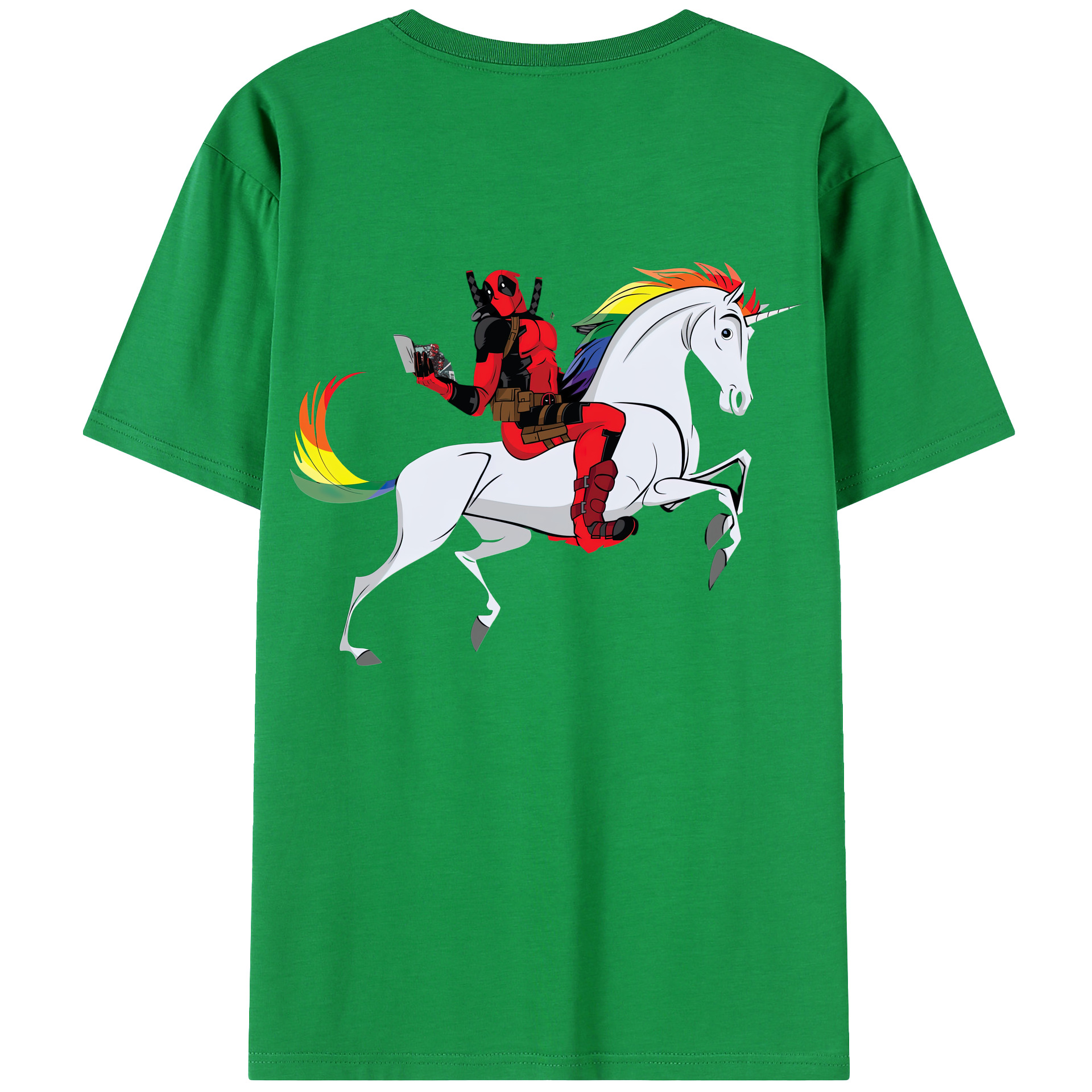 （画像用） Deadpool デッドプール 綿100％ メンズ半袖Tシャツ（バックプリント） 通気性