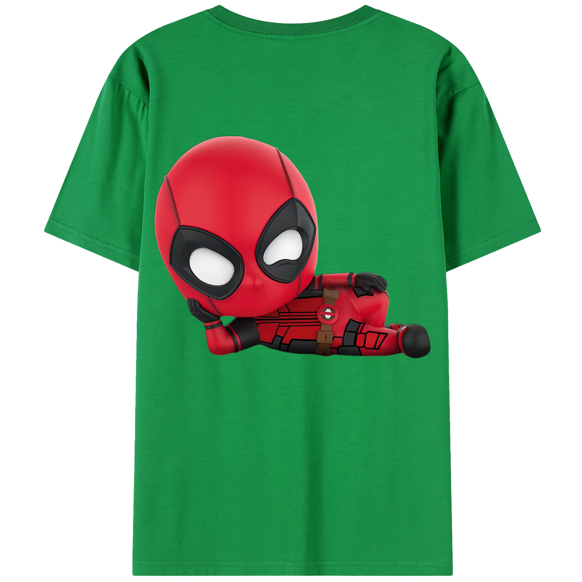 （画像用） Deadpool デッドプール 綿100％ メンズ半袖Tシャツ（バックプリント） 通気性