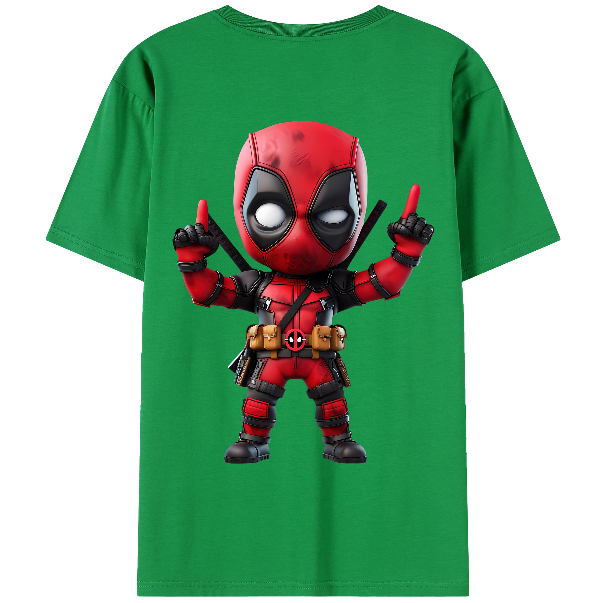 （画像用） Deadpool デッドプール 綿100％ メンズ半袖Tシャツ（バックプリント） 通気性