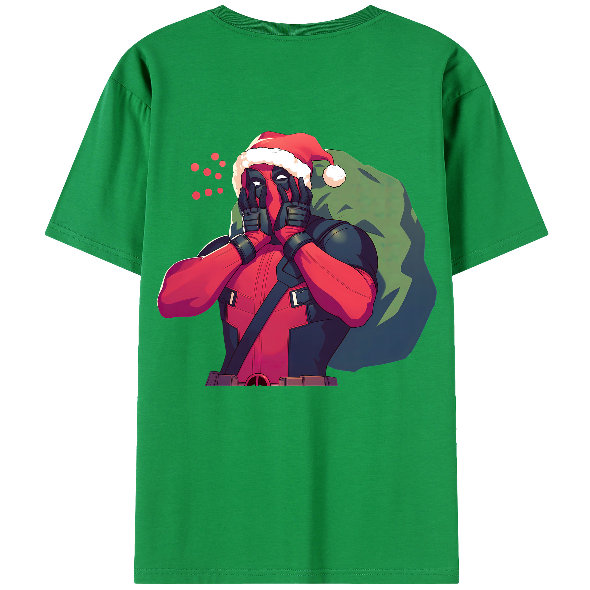 （画像用） Deadpool デッドプール 綿100％ メンズ半袖Tシャツ（バックプリント） 通気性
