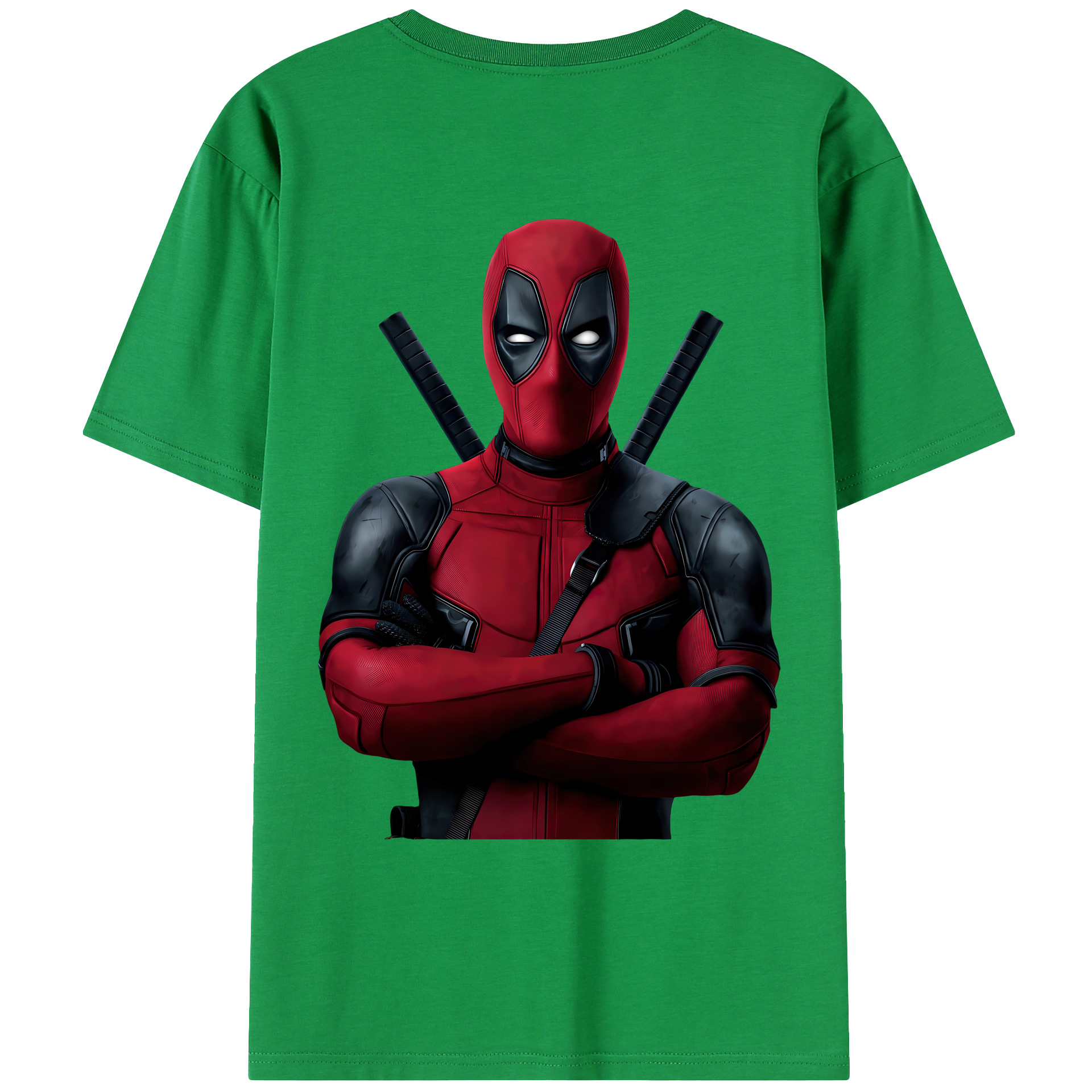 （画像用） Deadpool デッドプール 綿100％ メンズ半袖Tシャツ（バックプリント） 通気性