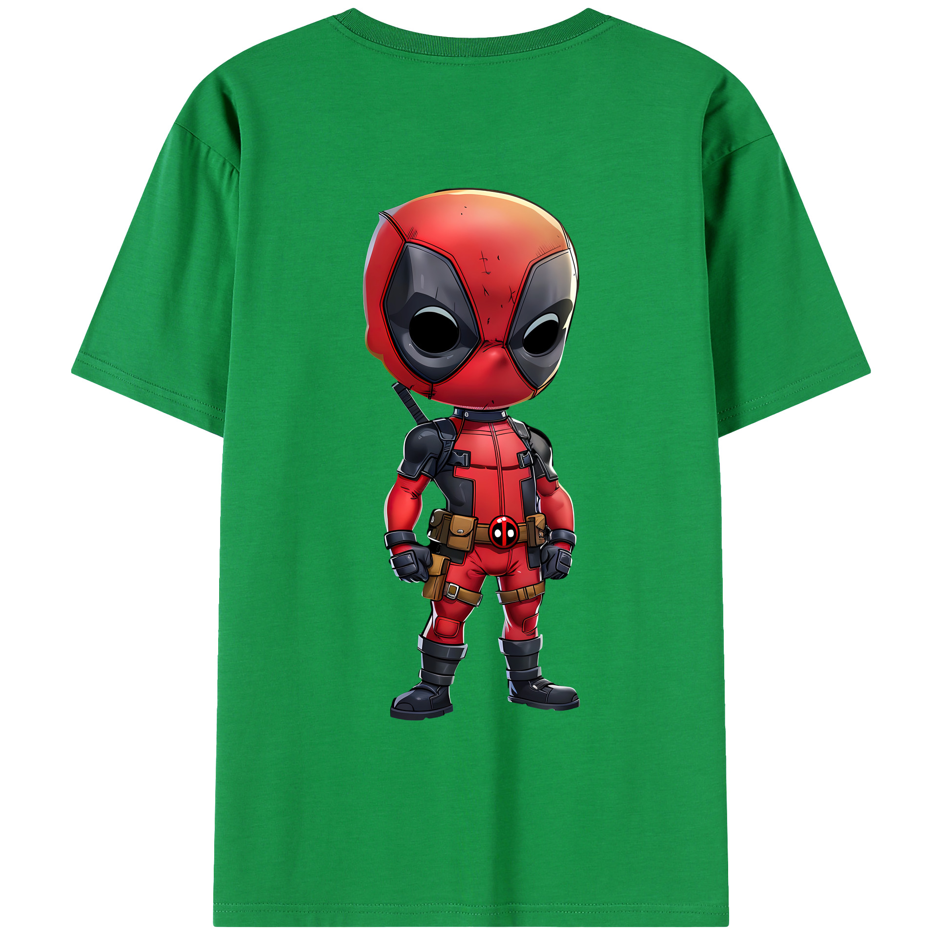（画像用） Deadpool デッドプール 綿100％ メンズ半袖Tシャツ（バックプリント） 通気性