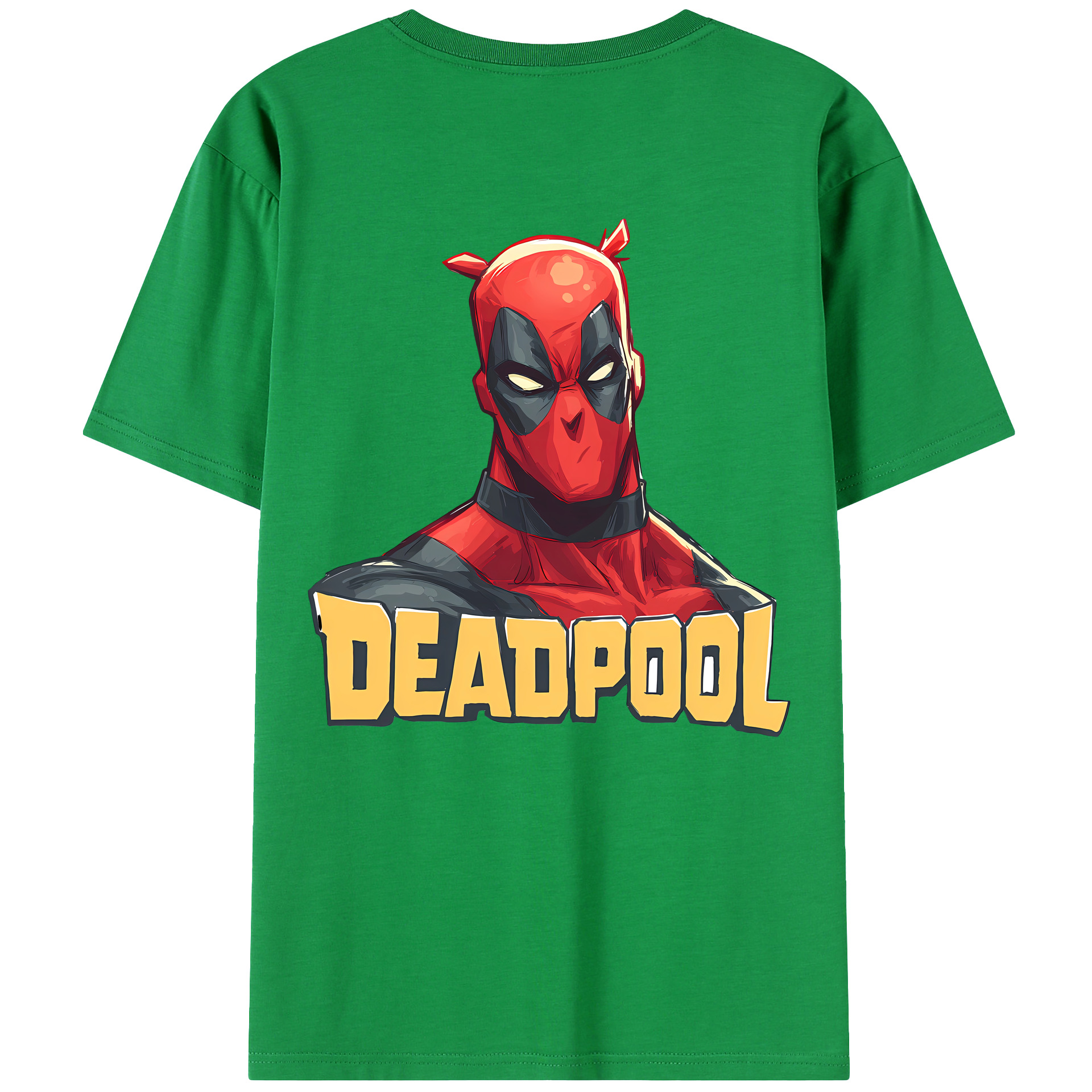 （画像用） Deadpool デッドプール 綿100％ メンズ半袖Tシャツ（バックプリント） 通気性