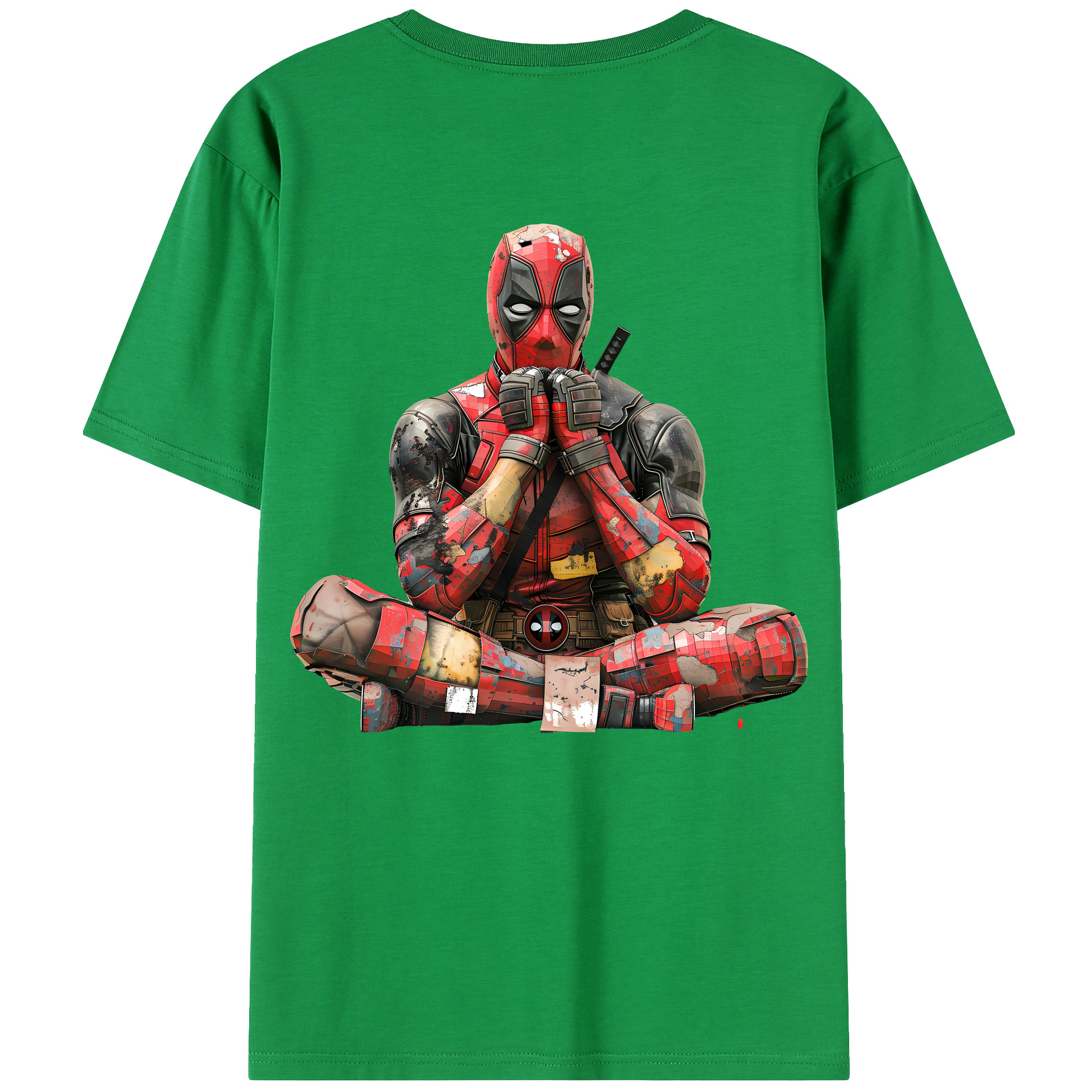 （画像用） Deadpool デッドプール 綿100％ メンズ半袖Tシャツ（バックプリント） 通気性