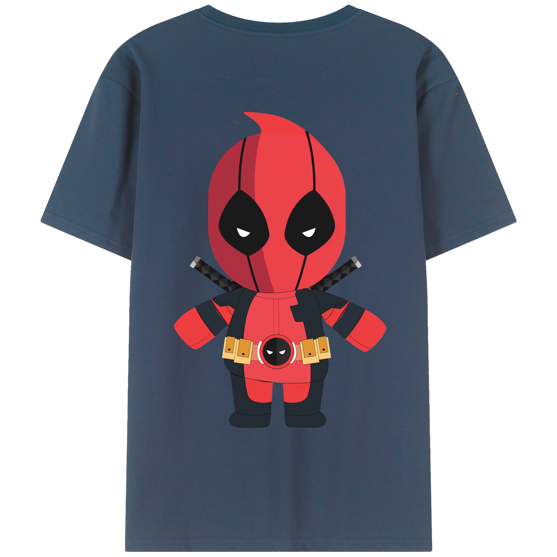 （画像用） Deadpool デッドプール 綿100％ メンズ半袖Tシャツ（バックプリント） 通気性