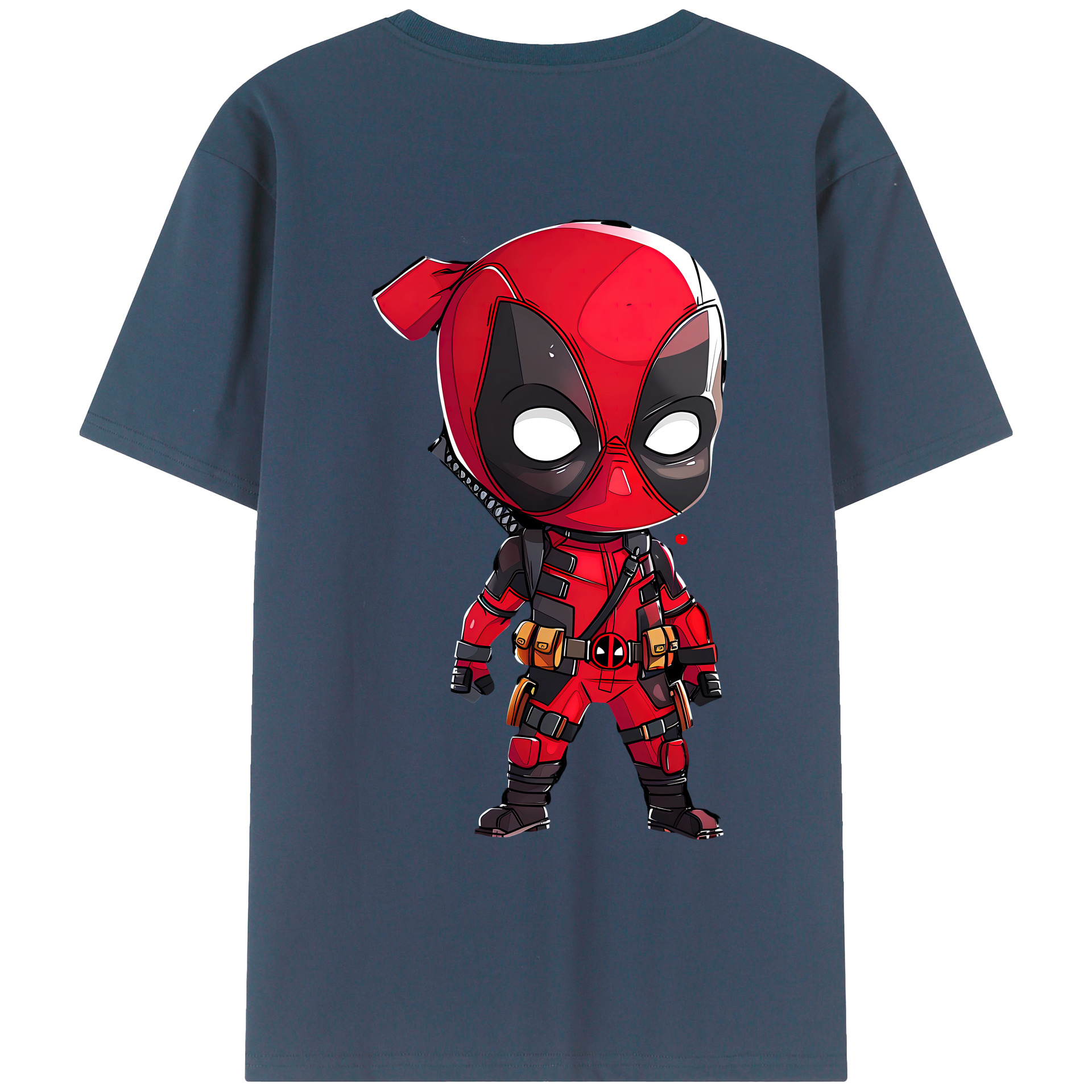 （画像用） Deadpool デッドプール 綿100％ メンズ半袖Tシャツ（バックプリント） 通気性