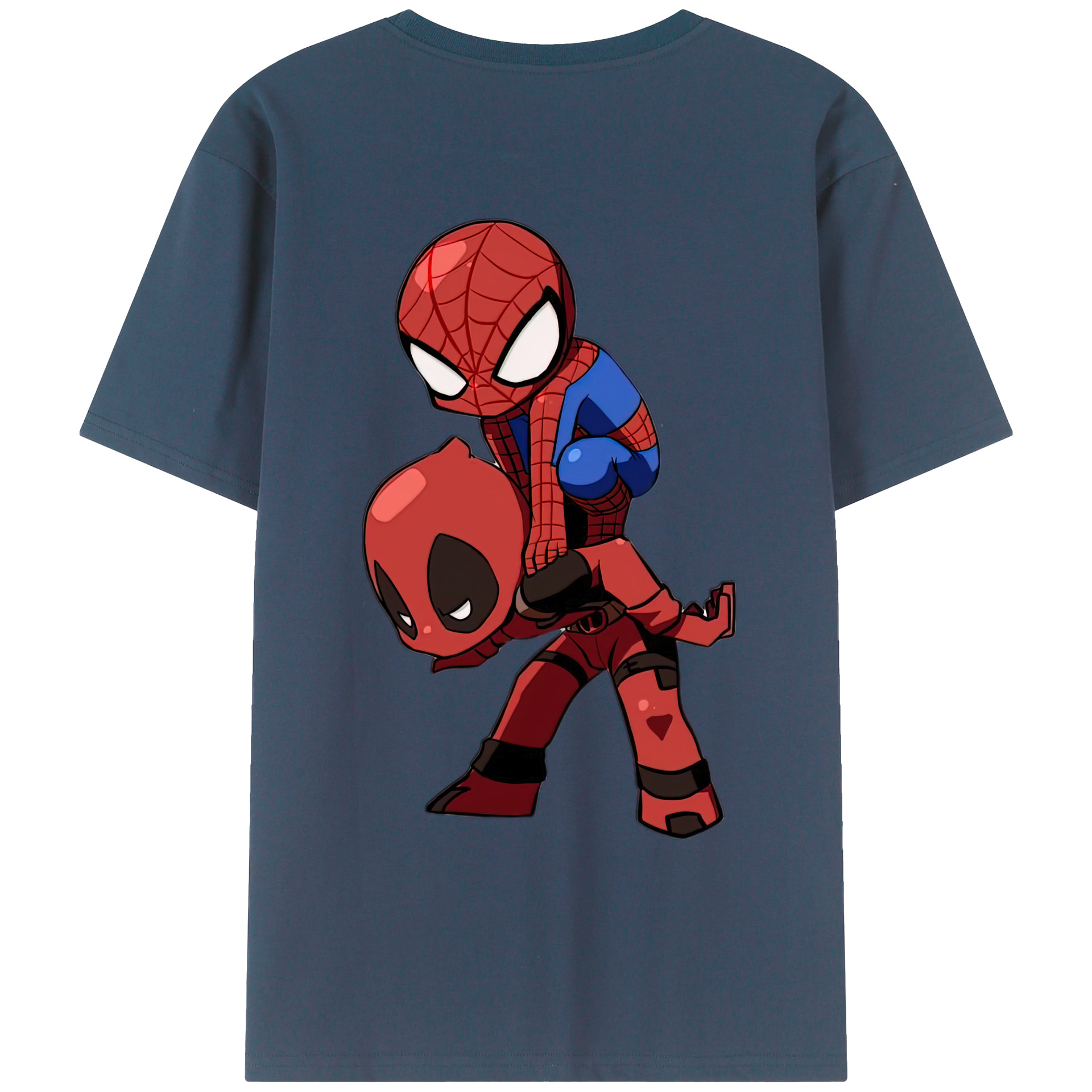 （画像用） Deadpool デッドプール 綿100％ メンズ半袖Tシャツ（バックプリント） 通気性