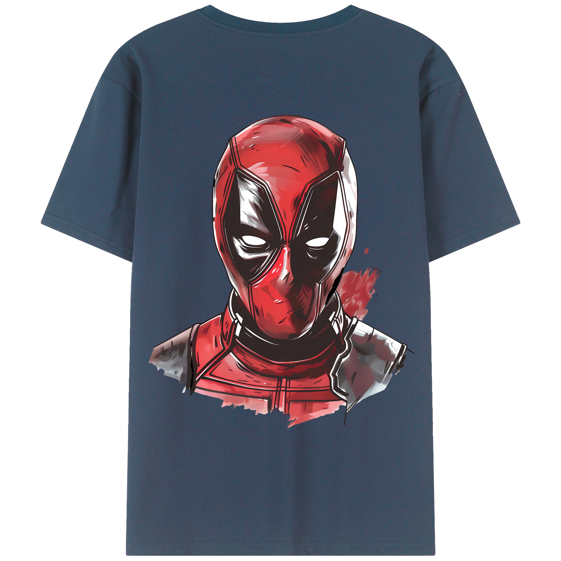 （画像用） Deadpool デッドプール 綿100％ メンズ半袖Tシャツ（バックプリント） 通気性