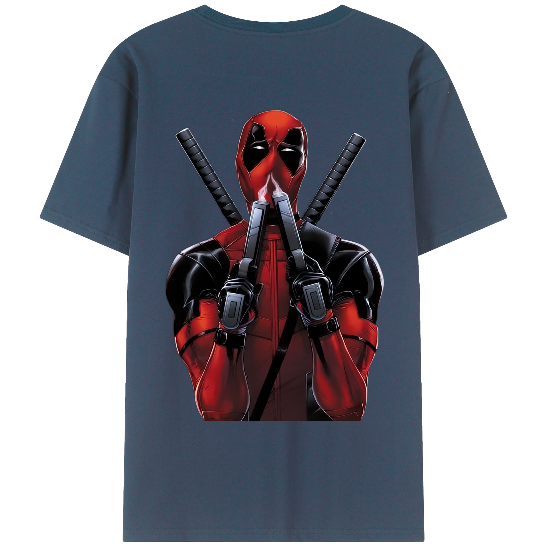 （画像用） Deadpool デッドプール 綿100％ メンズ半袖Tシャツ（バックプリント） 通気性