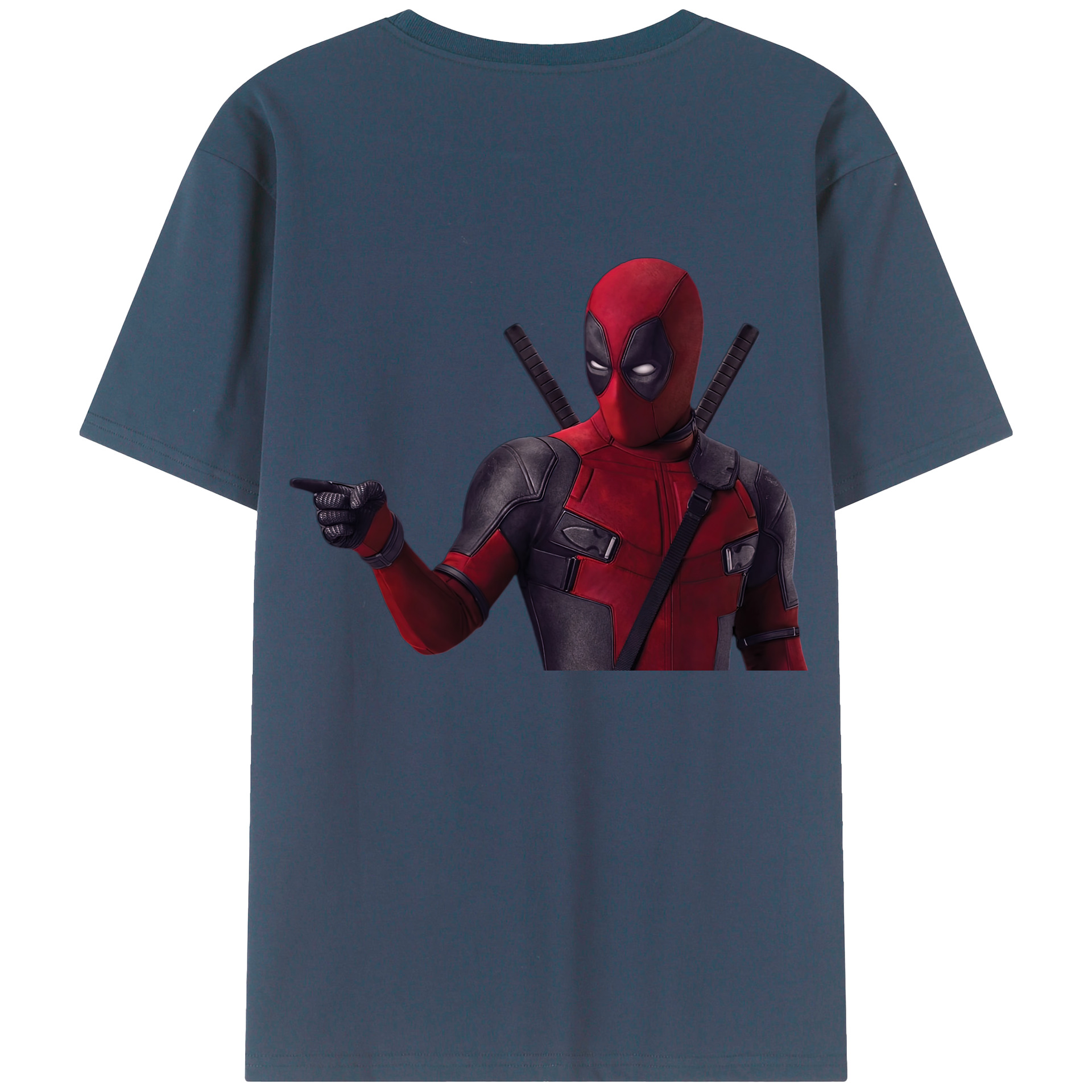 （画像用） Deadpool デッドプール 綿100％ メンズ半袖Tシャツ（バックプリント） 通気性