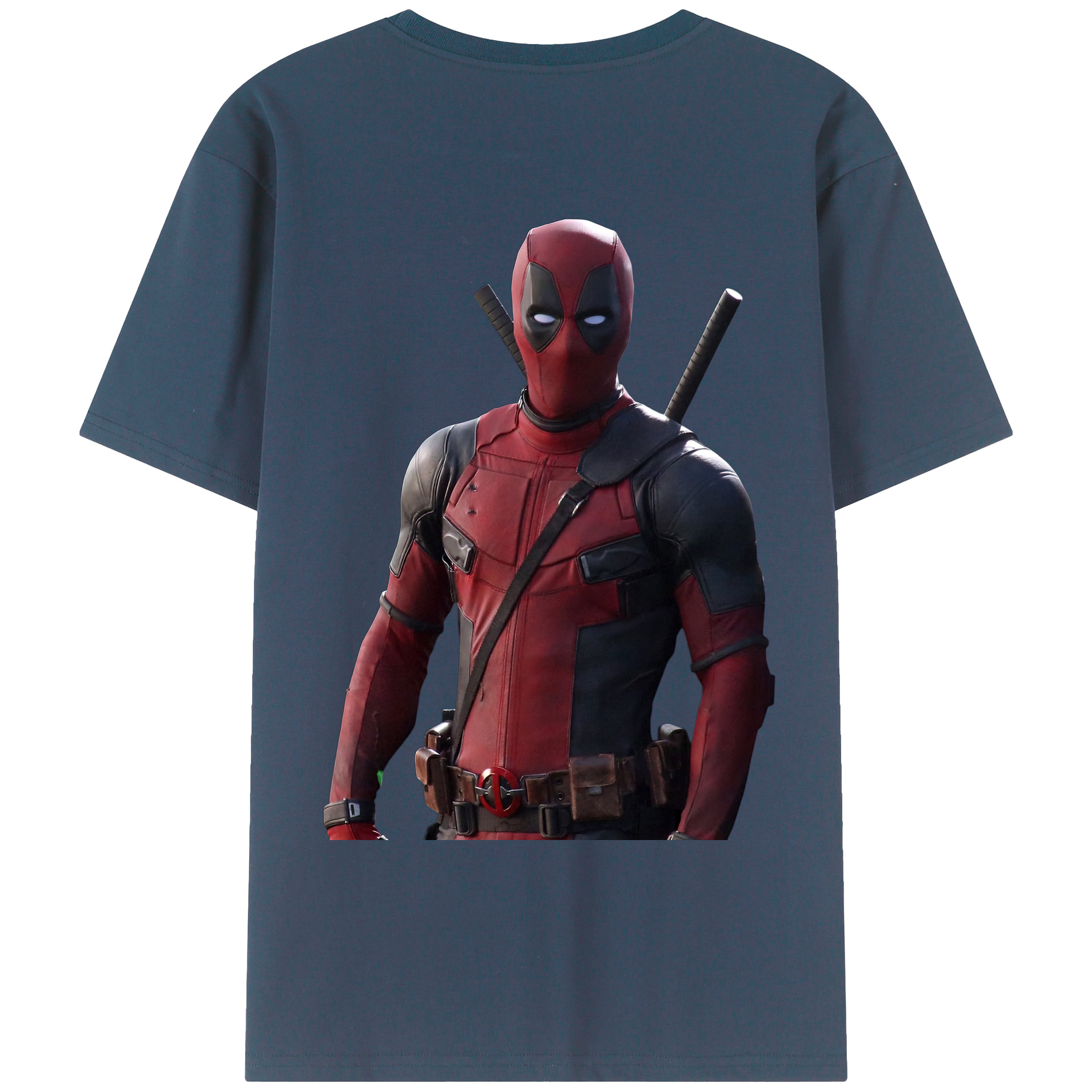 （画像用） Deadpool デッドプール 綿100％ メンズ半袖Tシャツ（バックプリント） 通気性