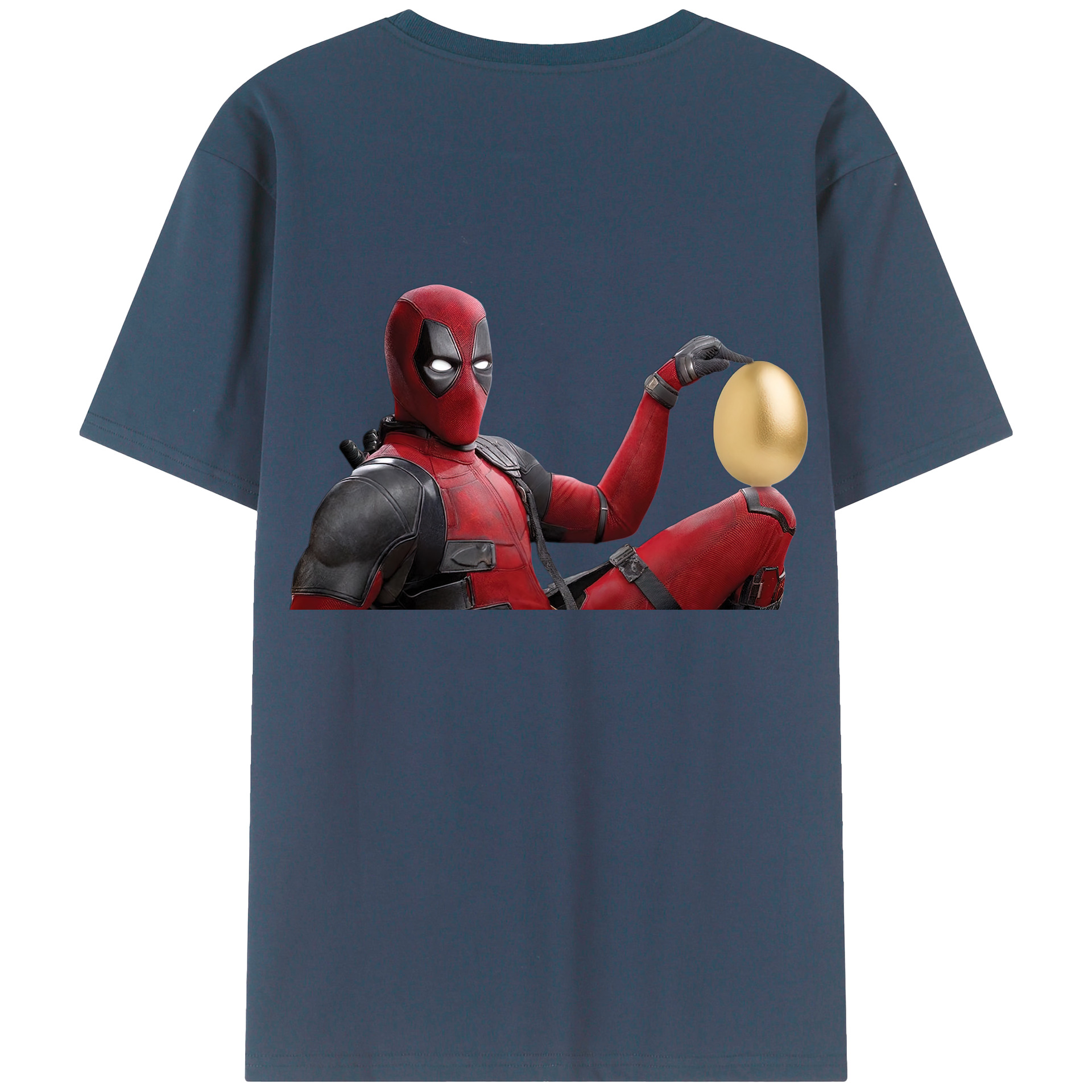 （画像用） Deadpool デッドプール 綿100％ メンズ半袖Tシャツ（バックプリント） 通気性