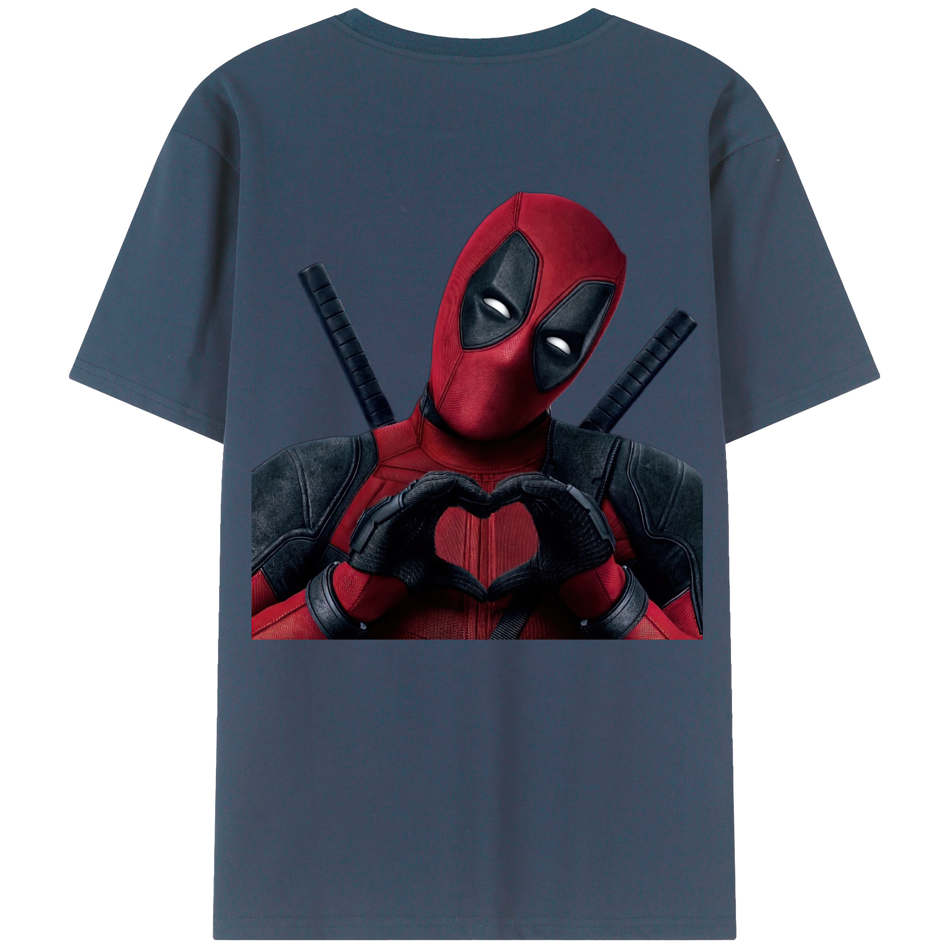 （画像用） Deadpool デッドプール 綿100％ メンズ半袖Tシャツ（バックプリント） 通気性