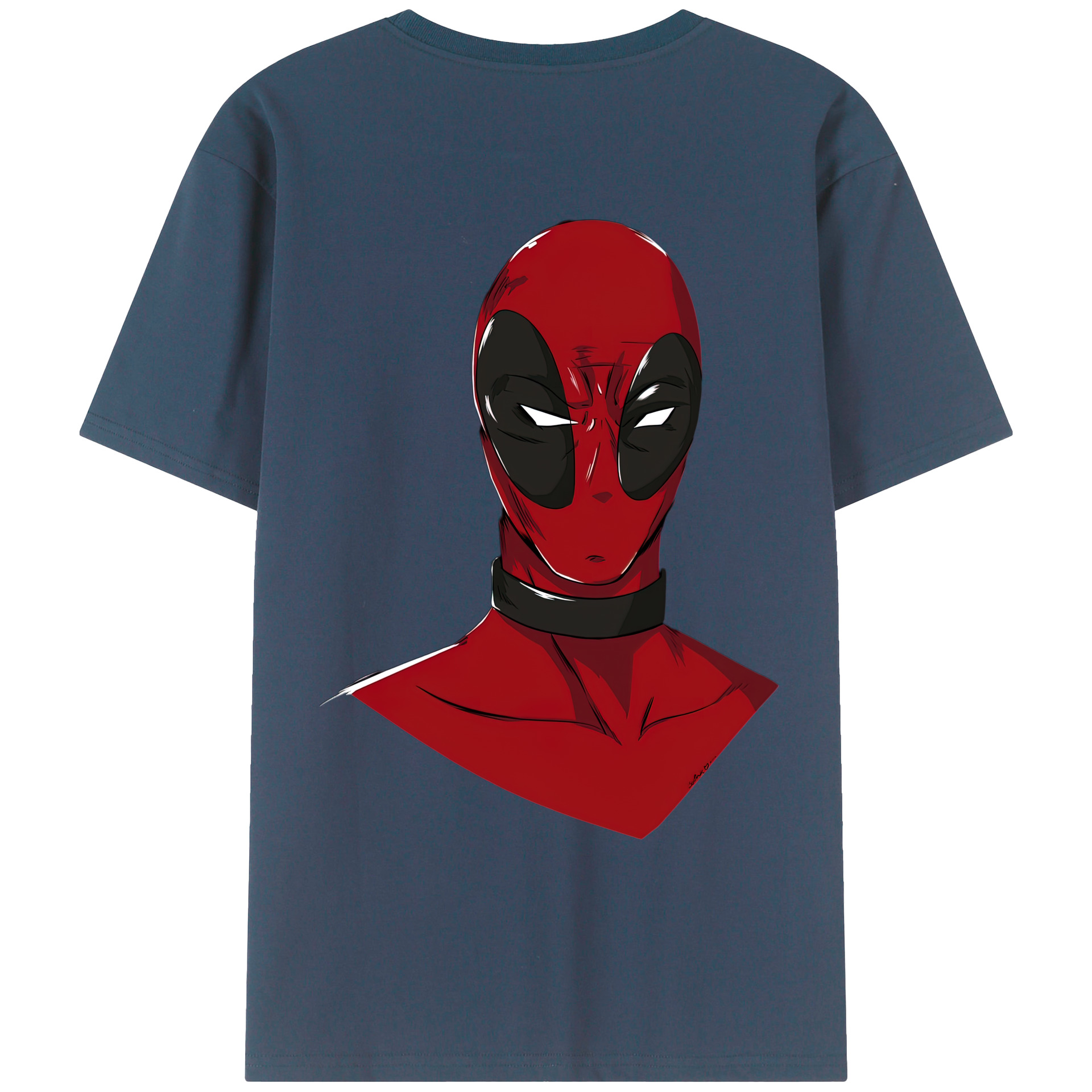 （画像用） Deadpool デッドプール 綿100％ メンズ半袖Tシャツ（バックプリント） 通気性