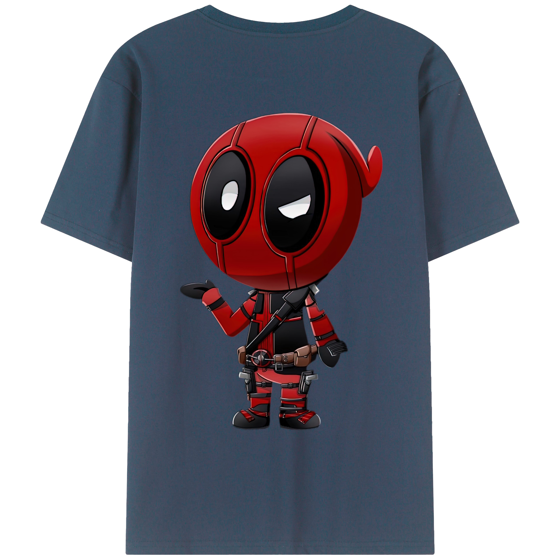 （画像用） Deadpool デッドプール 綿100％ メンズ半袖Tシャツ（バックプリント） 通気性