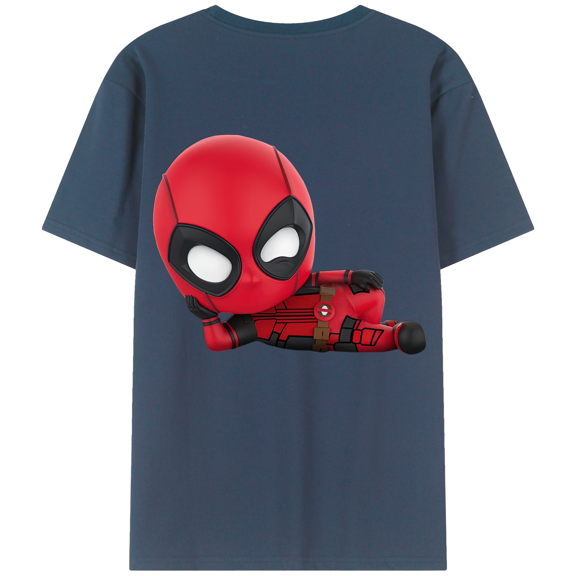 （画像用） Deadpool デッドプール 綿100％ メンズ半袖Tシャツ（バックプリント） 通気性