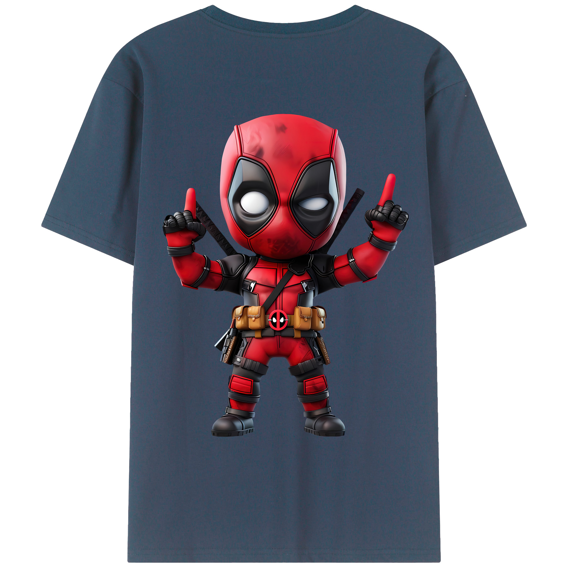 （画像用） Deadpool デッドプール 綿100％ メンズ半袖Tシャツ（バックプリント） 通気性