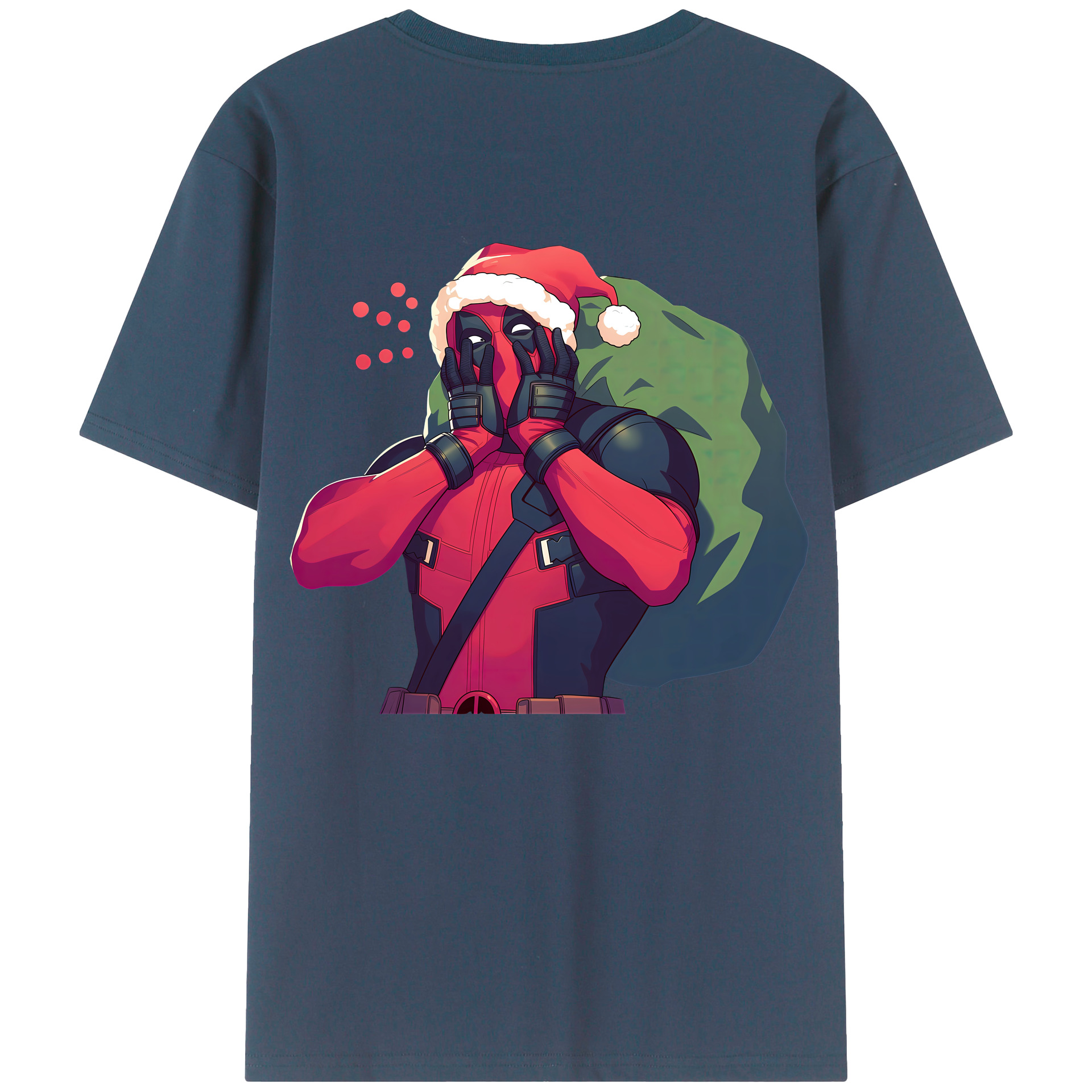 （画像用） Deadpool デッドプール 綿100％ メンズ半袖Tシャツ（バックプリント） 通気性