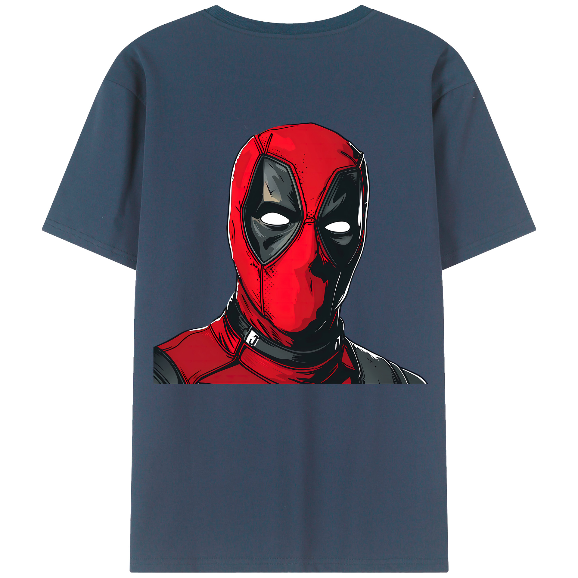 （画像用） Deadpool デッドプール 綿100％ メンズ半袖Tシャツ（バックプリント） 通気性