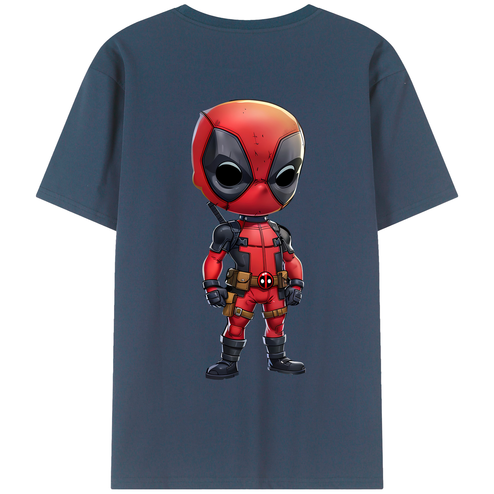 （画像用） Deadpool デッドプール 綿100％ メンズ半袖Tシャツ（バックプリント） 通気性