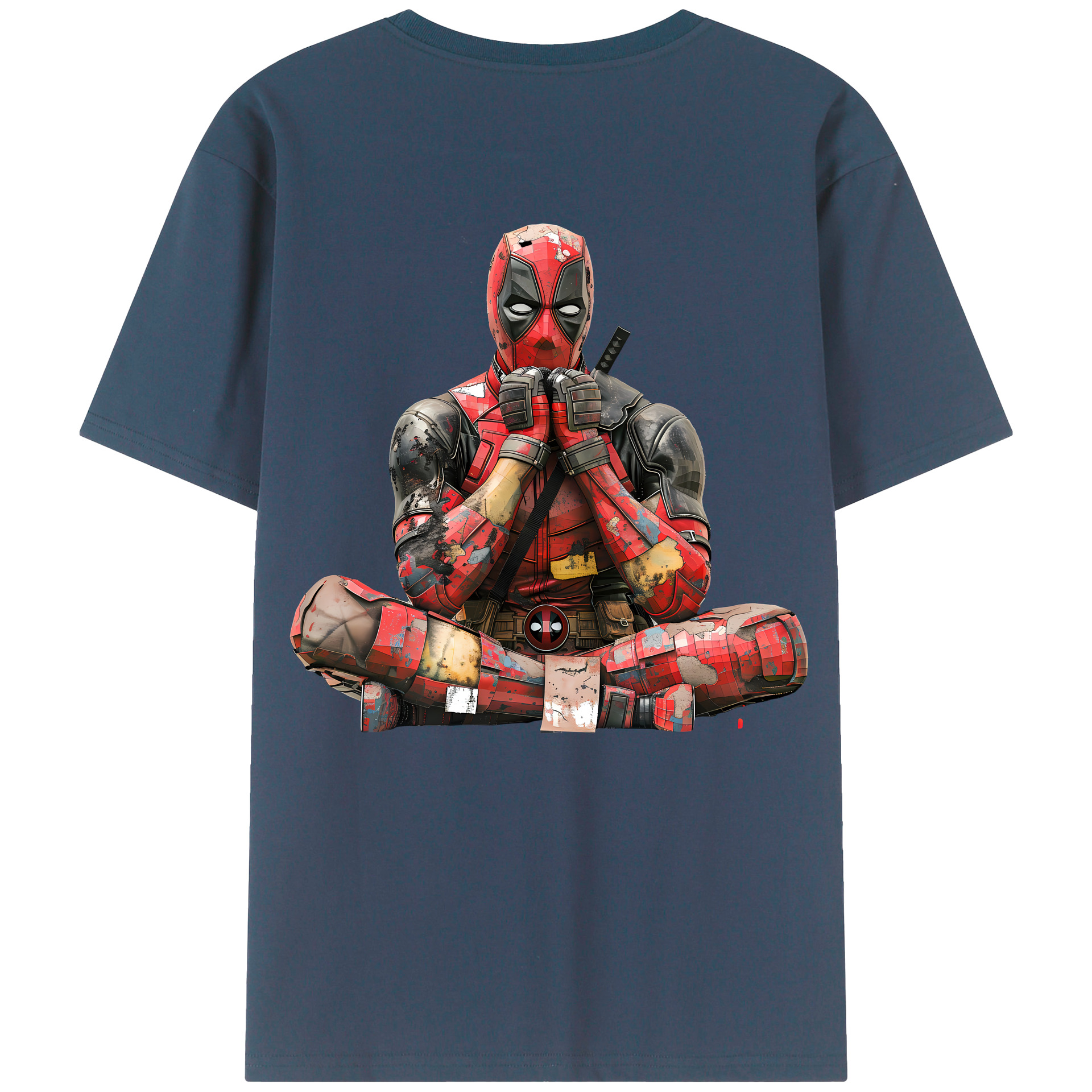 （画像用） Deadpool デッドプール 綿100％ メンズ半袖Tシャツ（バックプリント） 通気性