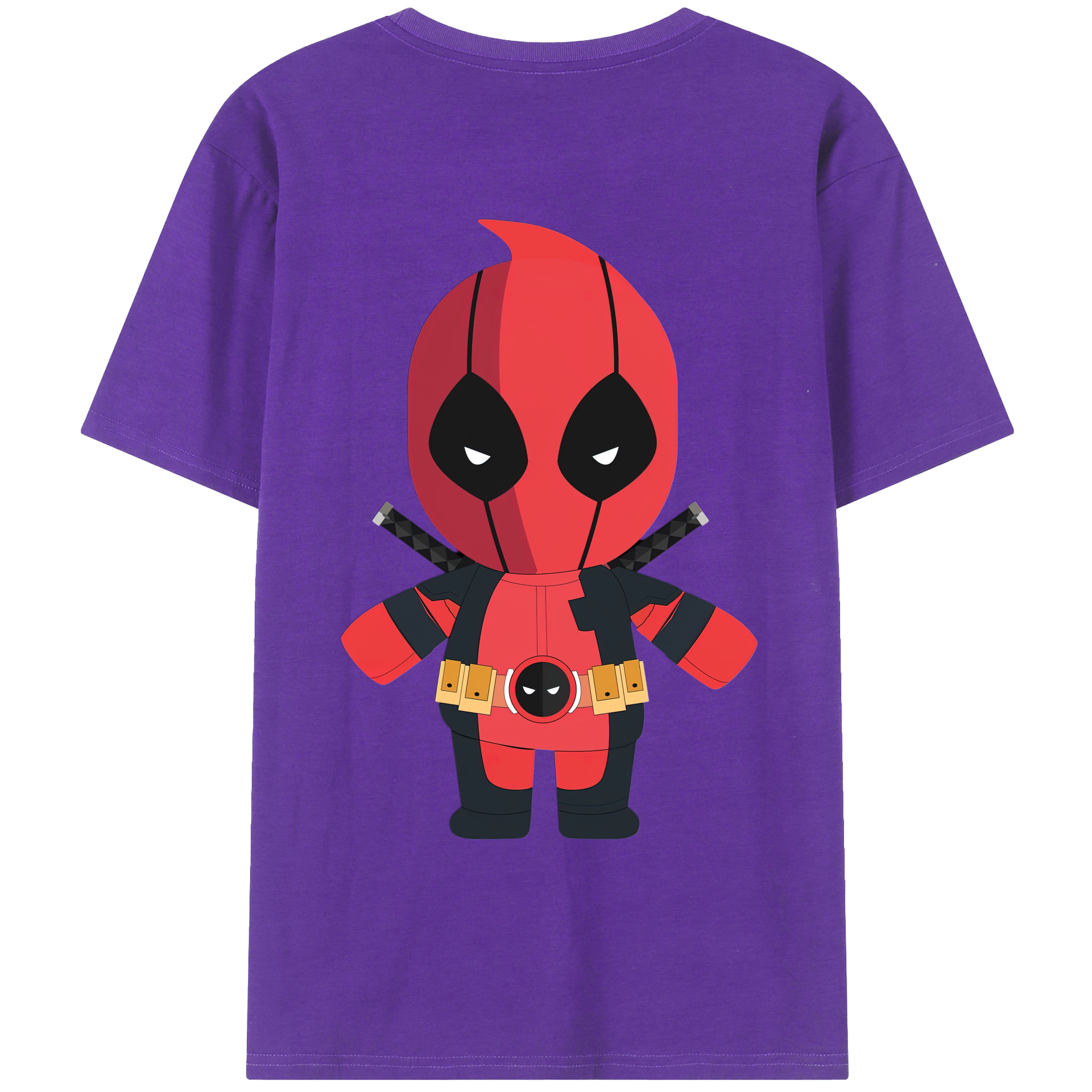 （画像用） Deadpool デッドプール 綿100％ メンズ半袖Tシャツ（バックプリント） 通気性