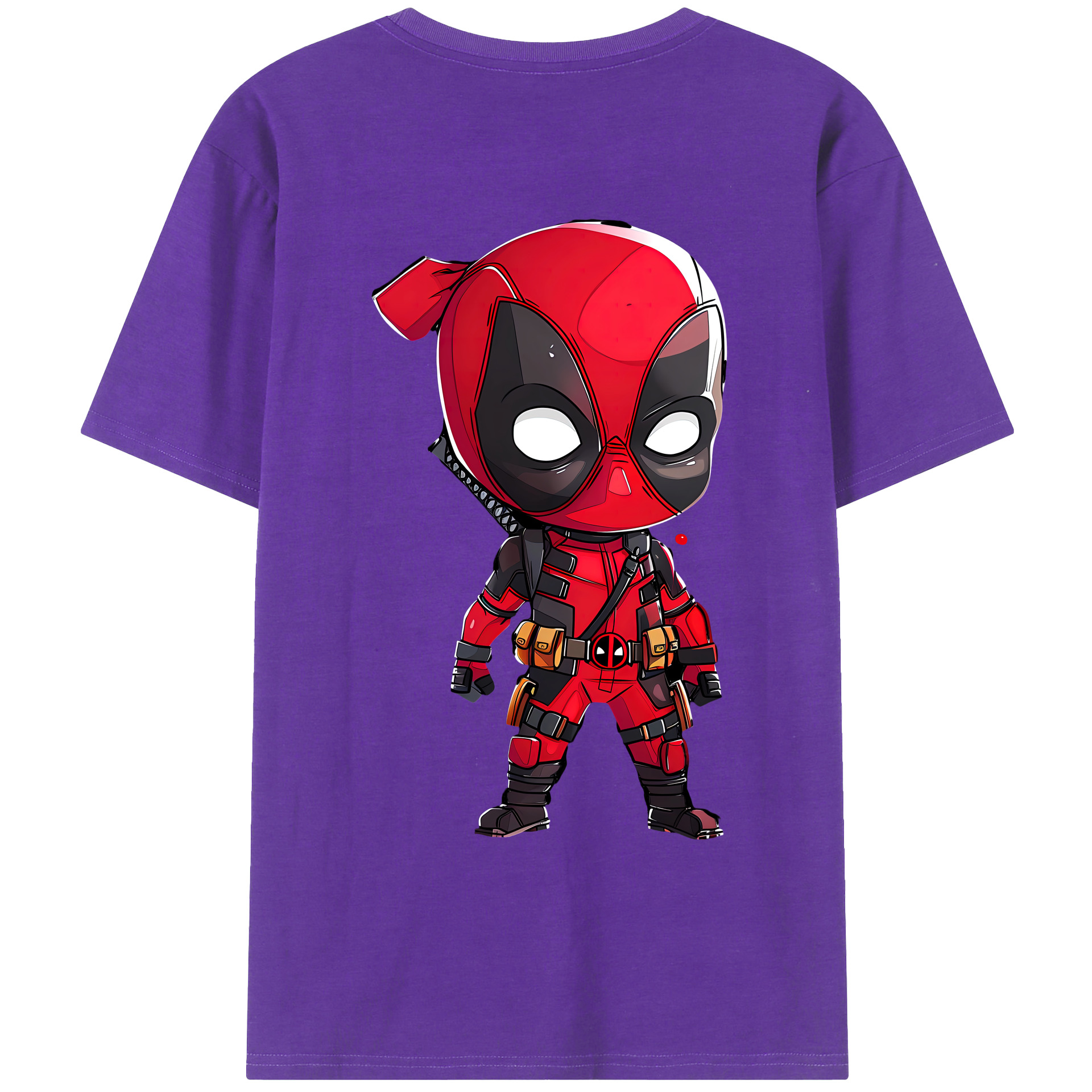 （画像用） Deadpool デッドプール 綿100％ メンズ半袖Tシャツ（バックプリント） 通気性