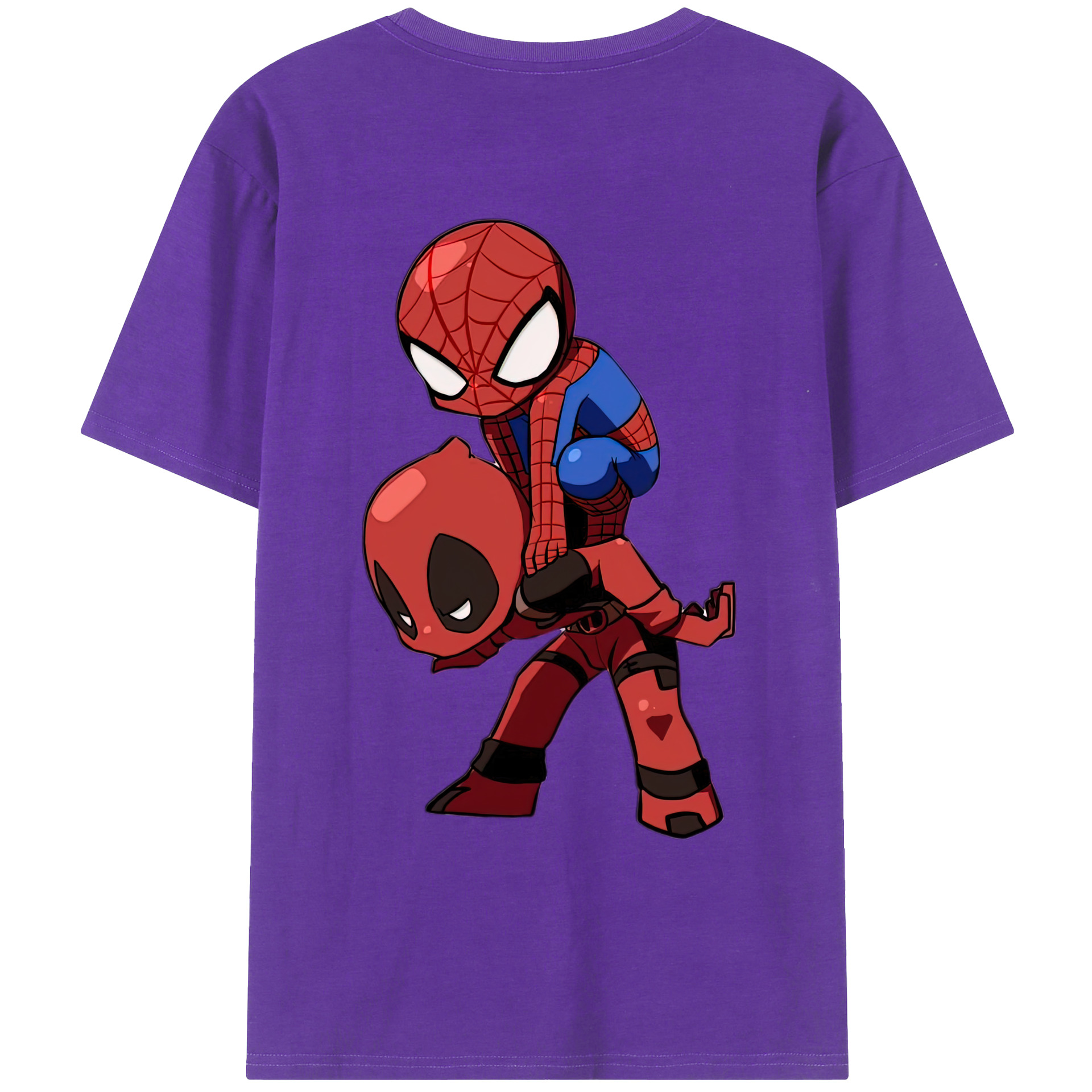 （画像用） Deadpool デッドプール 綿100％ メンズ半袖Tシャツ（バックプリント） 通気性