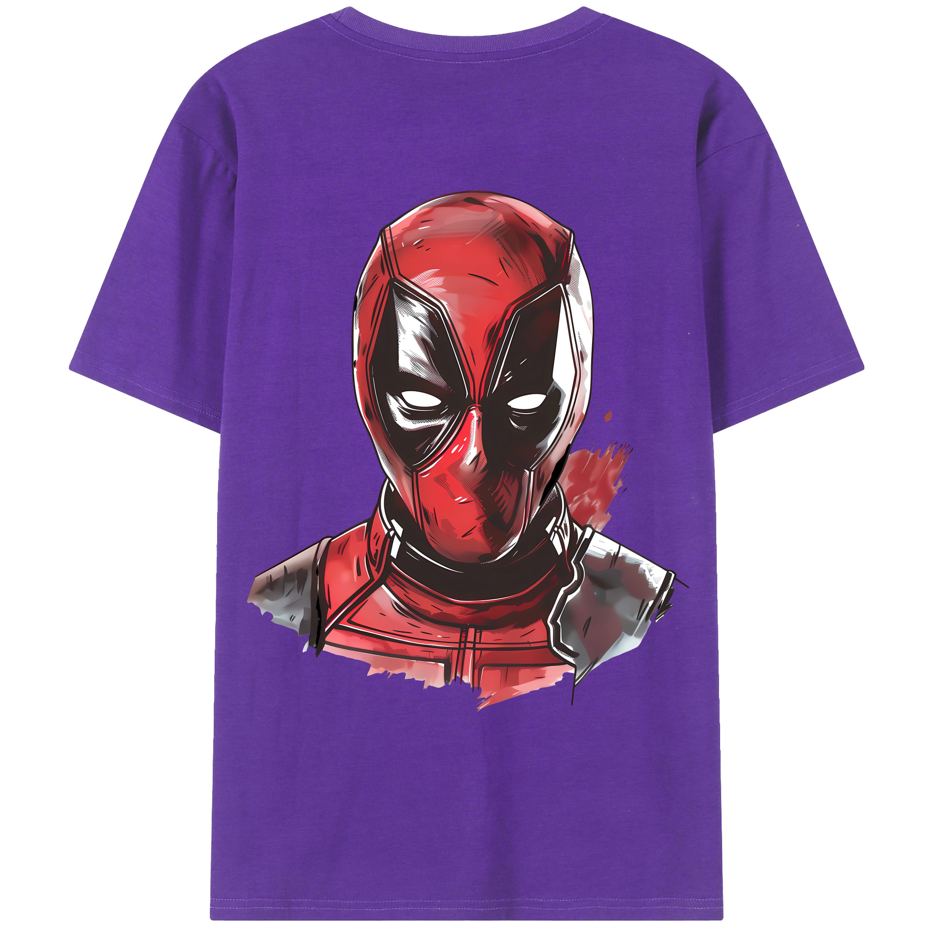 （画像用） Deadpool デッドプール 綿100％ メンズ半袖Tシャツ（バックプリント） 通気性