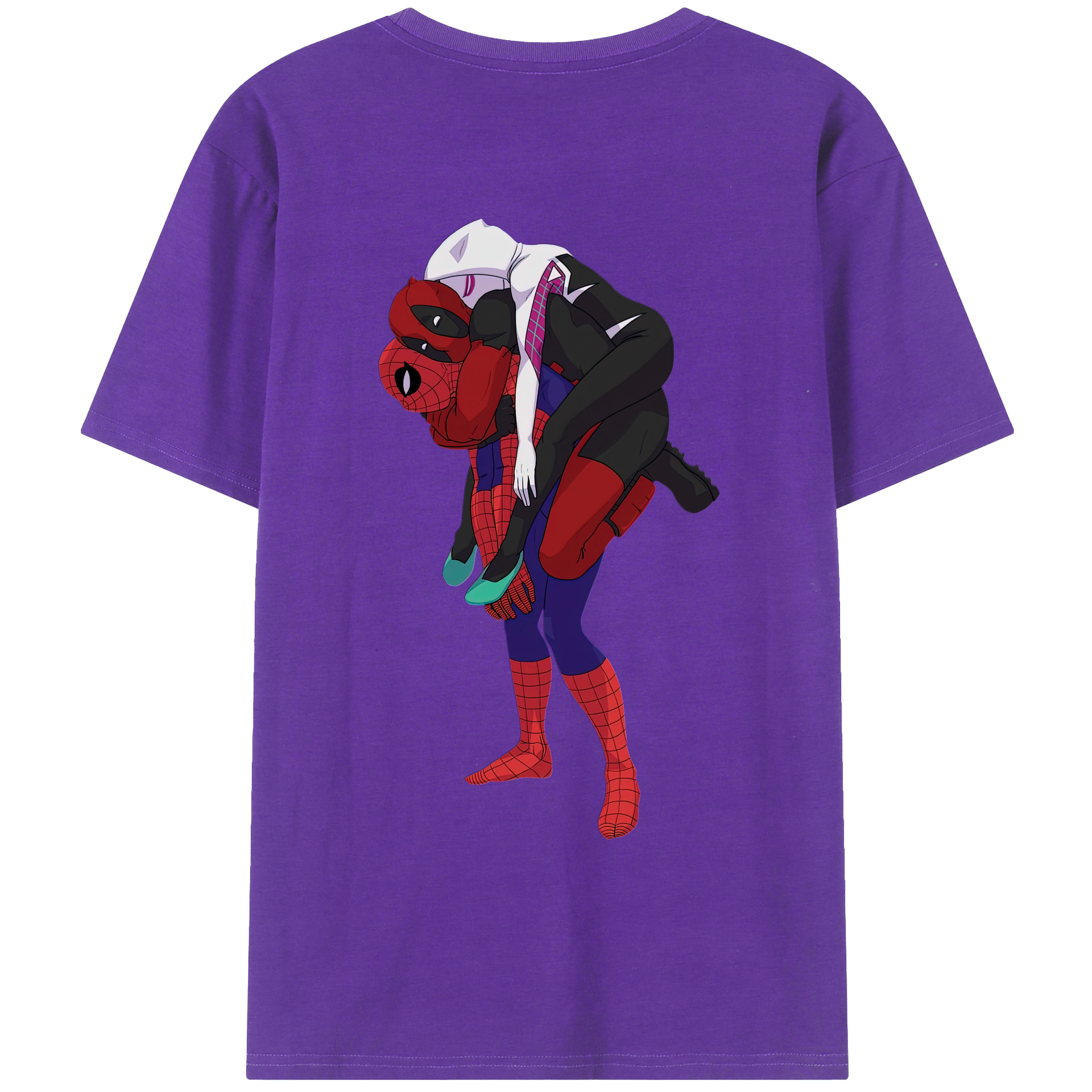 （画像用） Deadpool デッドプール 綿100％ メンズ半袖Tシャツ（バックプリント） 通気性