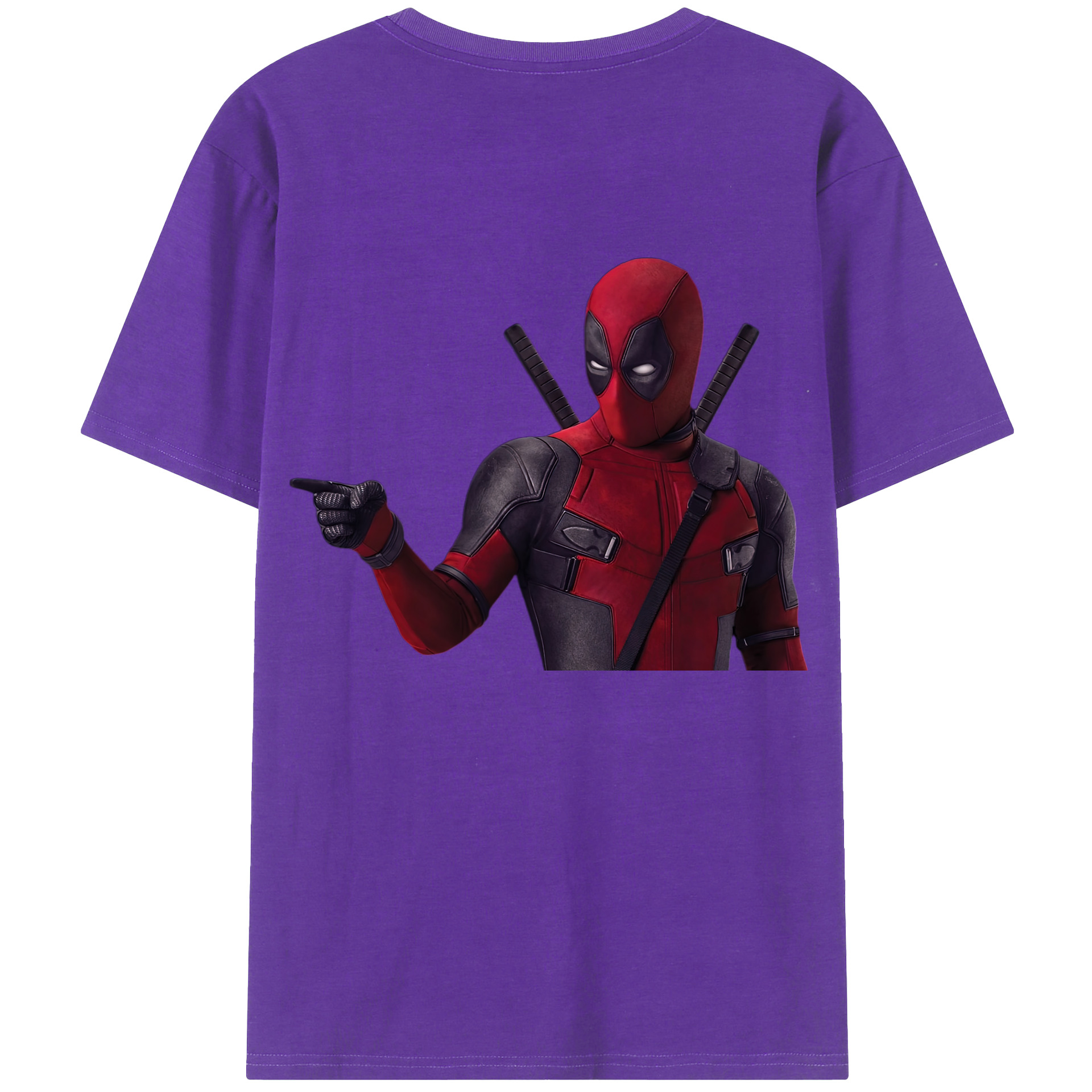 （画像用） Deadpool デッドプール 綿100％ メンズ半袖Tシャツ（バックプリント） 通気性