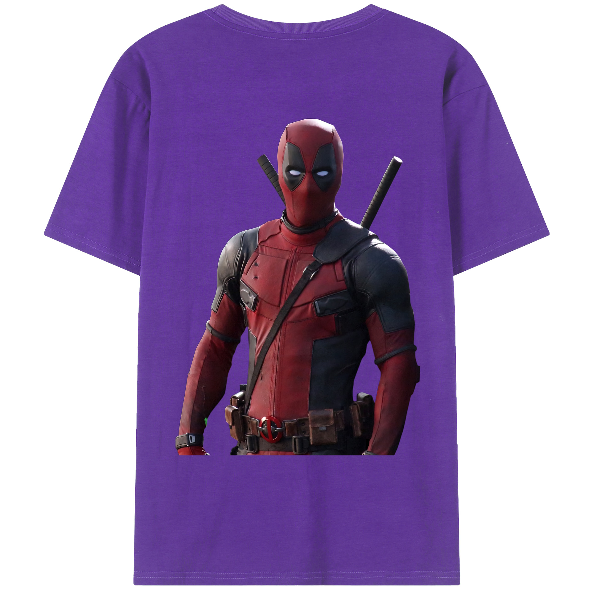 （画像用） Deadpool デッドプール 綿100％ メンズ半袖Tシャツ（バックプリント） 通気性
