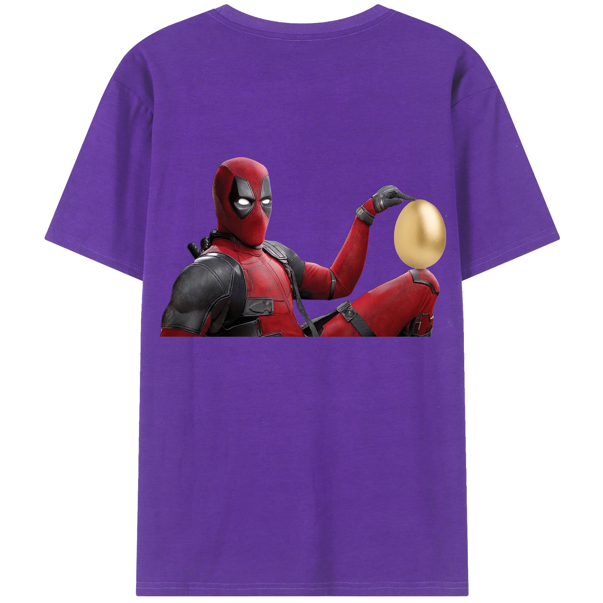 （画像用） Deadpool デッドプール 綿100％ メンズ半袖Tシャツ（バックプリント） 通気性