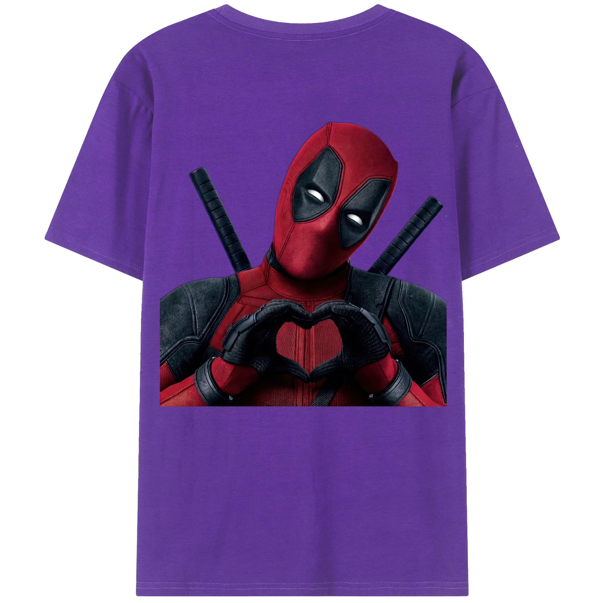 （画像用） Deadpool デッドプール 綿100％ メンズ半袖Tシャツ（バックプリント） 通気性