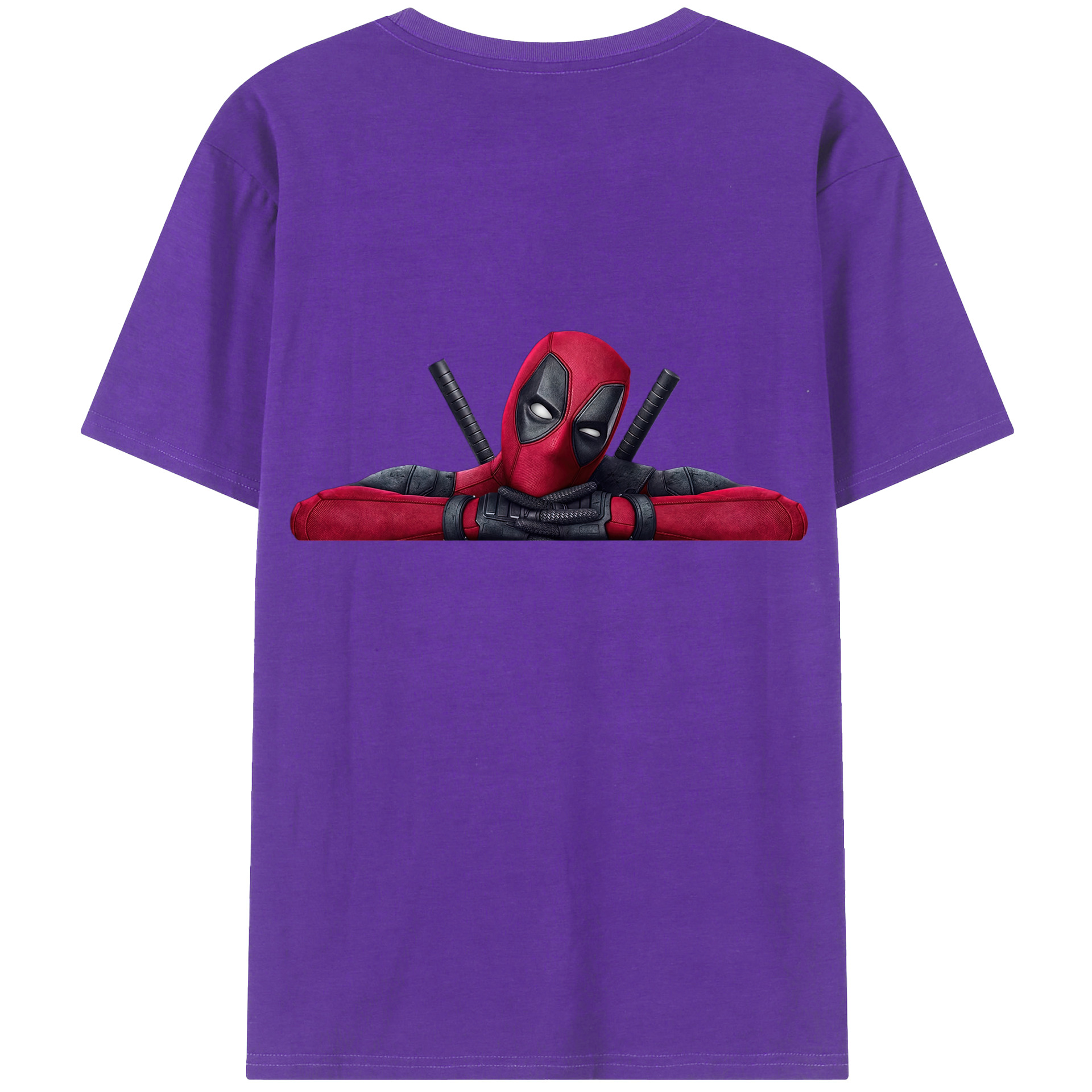 （画像用） Deadpool デッドプール 綿100％ メンズ半袖Tシャツ（バックプリント） 通気性