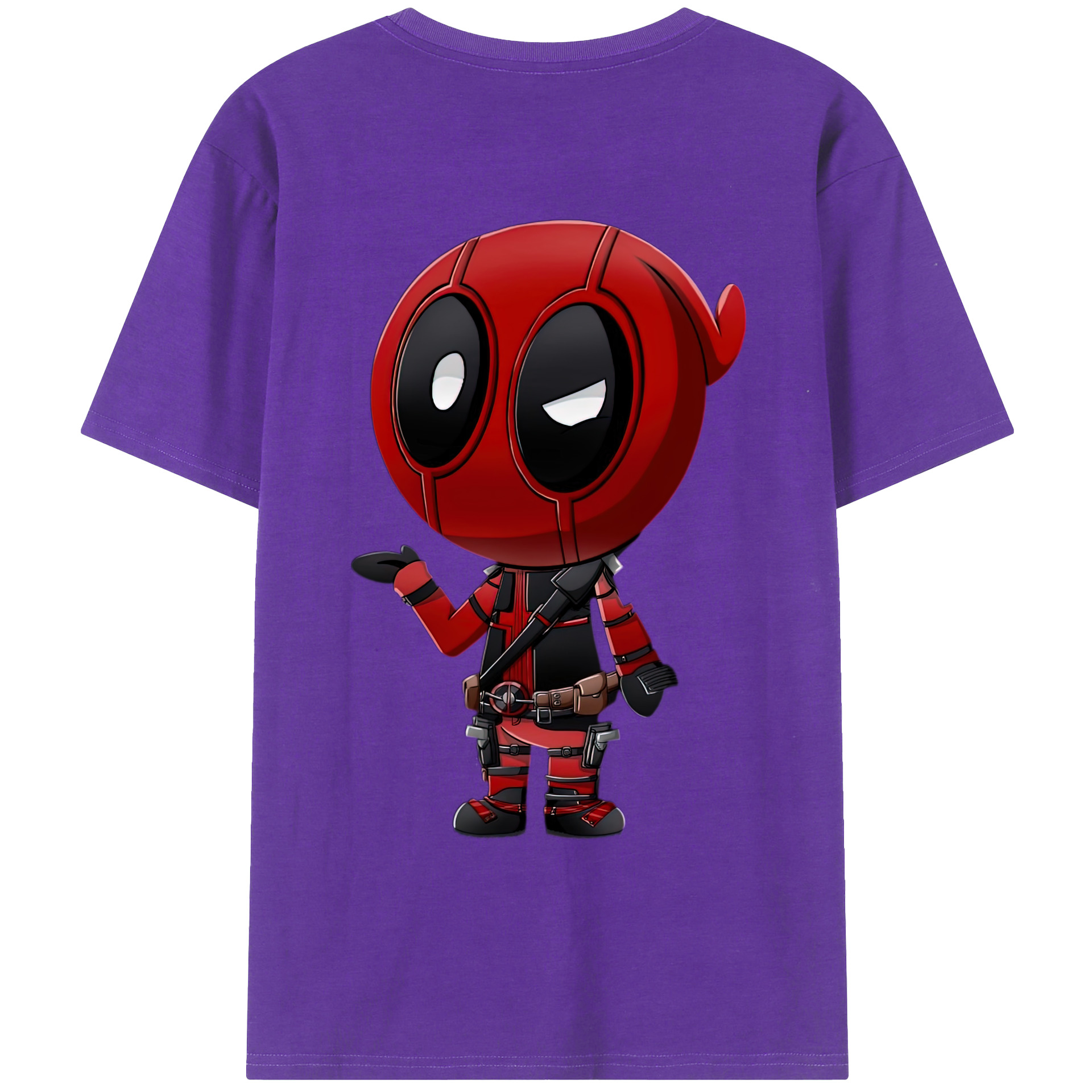 （画像用） Deadpool デッドプール 綿100％ メンズ半袖Tシャツ（バックプリント） 通気性