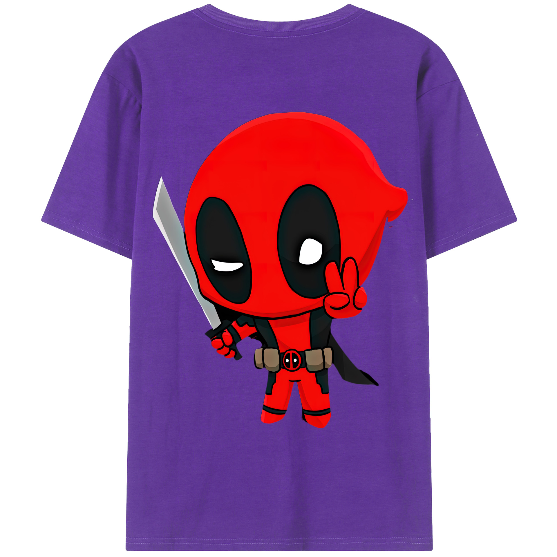 （画像用） Deadpool デッドプール 綿100％ メンズ半袖Tシャツ（バックプリント） 通気性