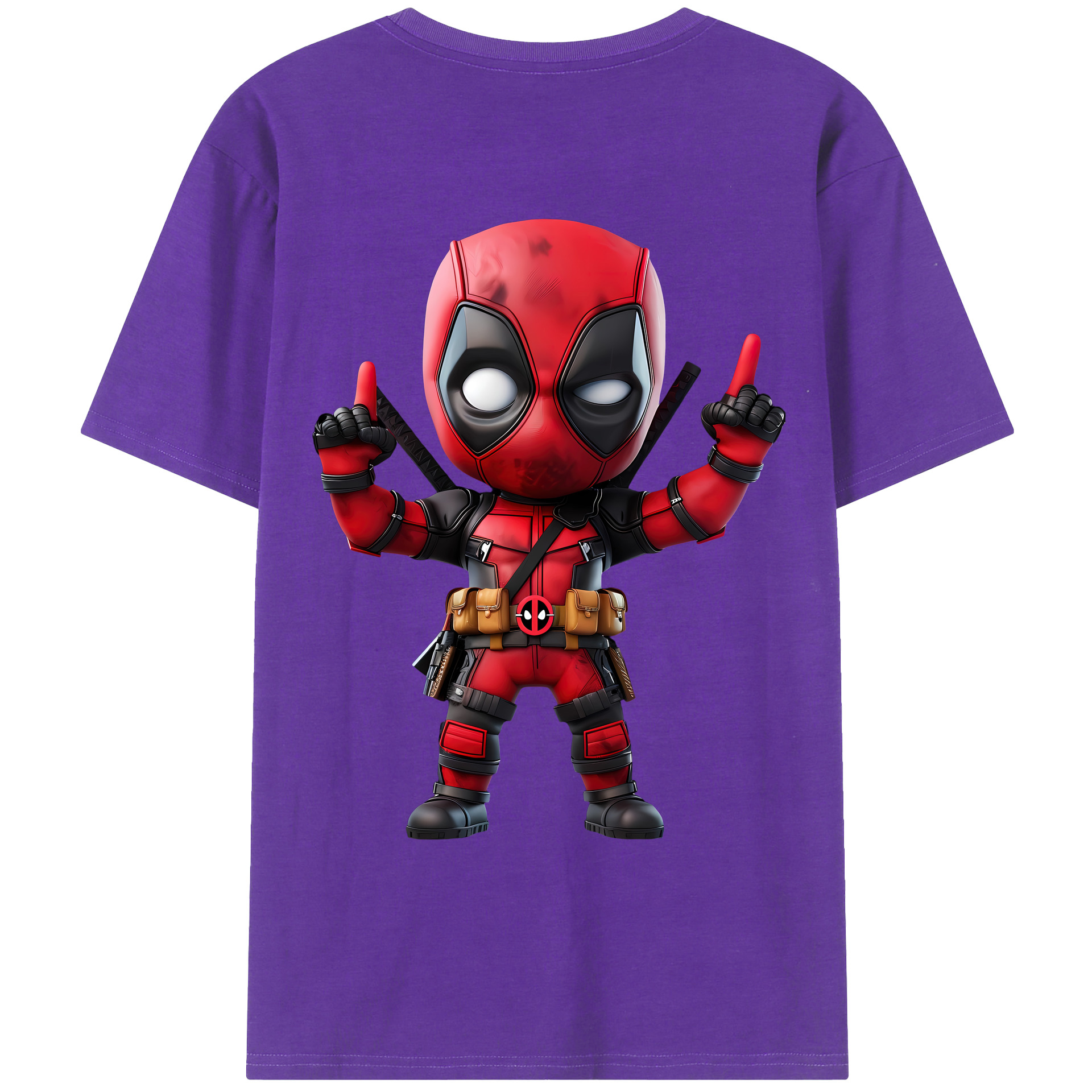 （画像用） Deadpool デッドプール 綿100％ メンズ半袖Tシャツ（バックプリント） 通気性