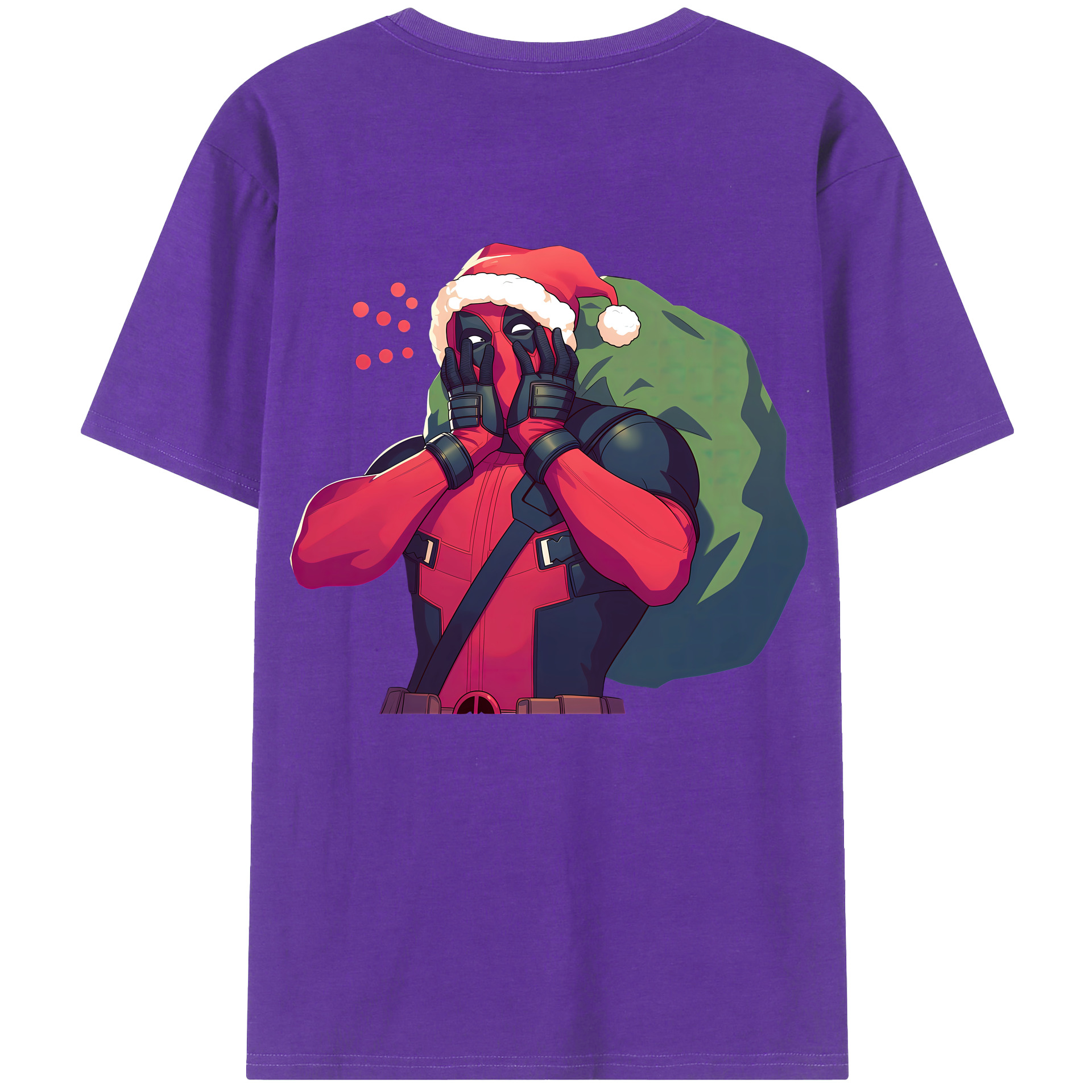 （画像用） Deadpool デッドプール 綿100％ メンズ半袖Tシャツ（バックプリント） 通気性
