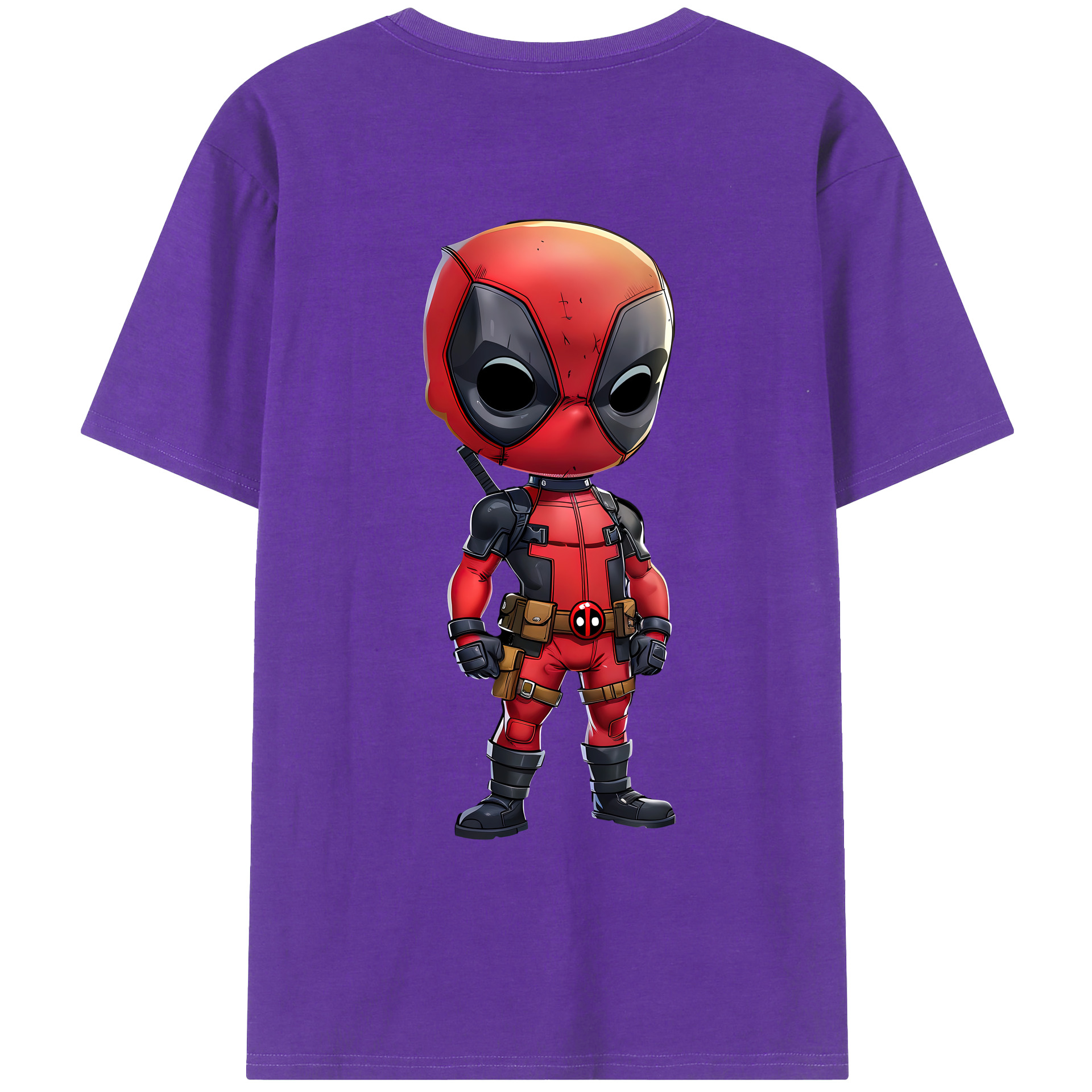 （画像用） Deadpool デッドプール 綿100％ メンズ半袖Tシャツ（バックプリント） 通気性