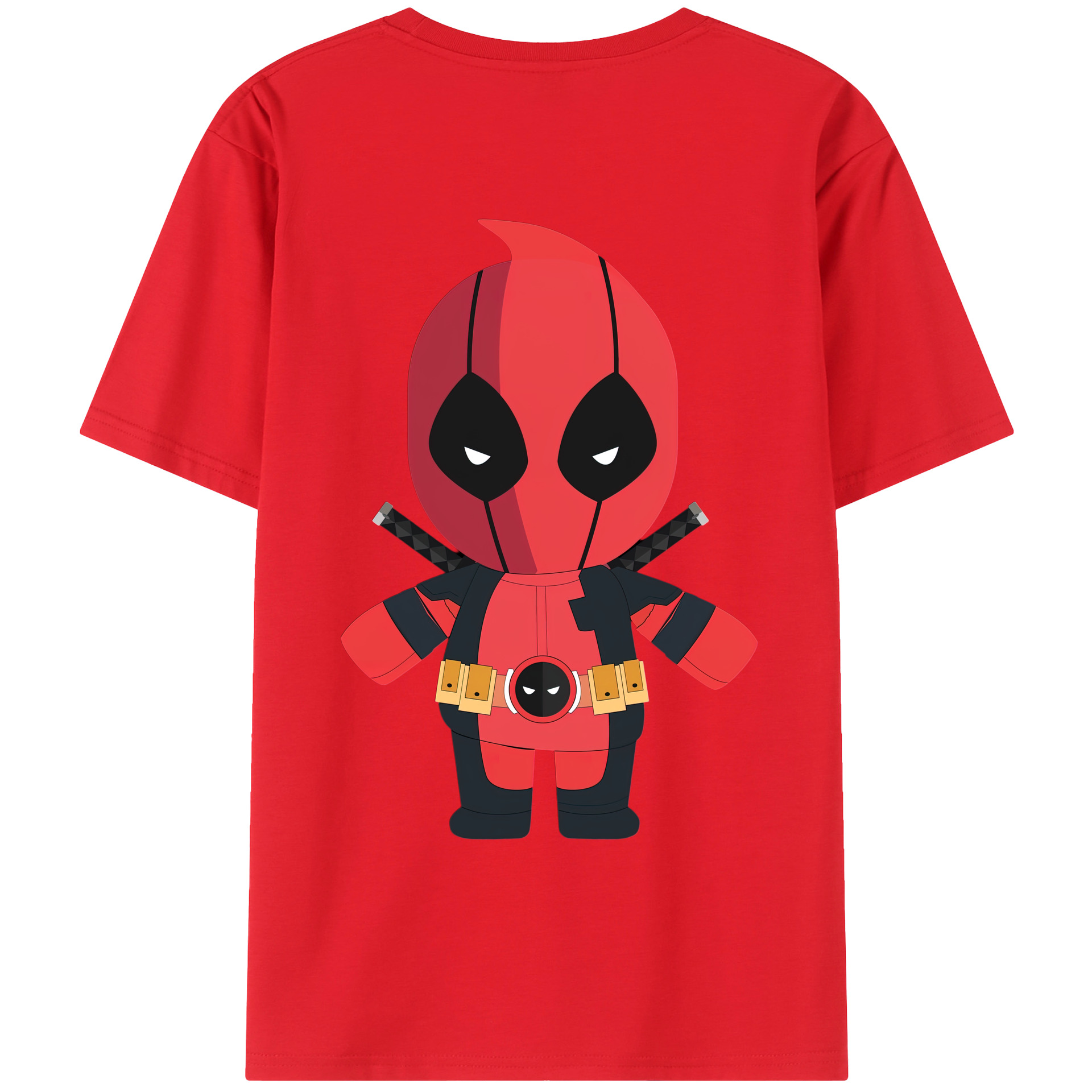 （画像用） Deadpool デッドプール 綿100％ メンズ半袖Tシャツ（バックプリント） 通気性