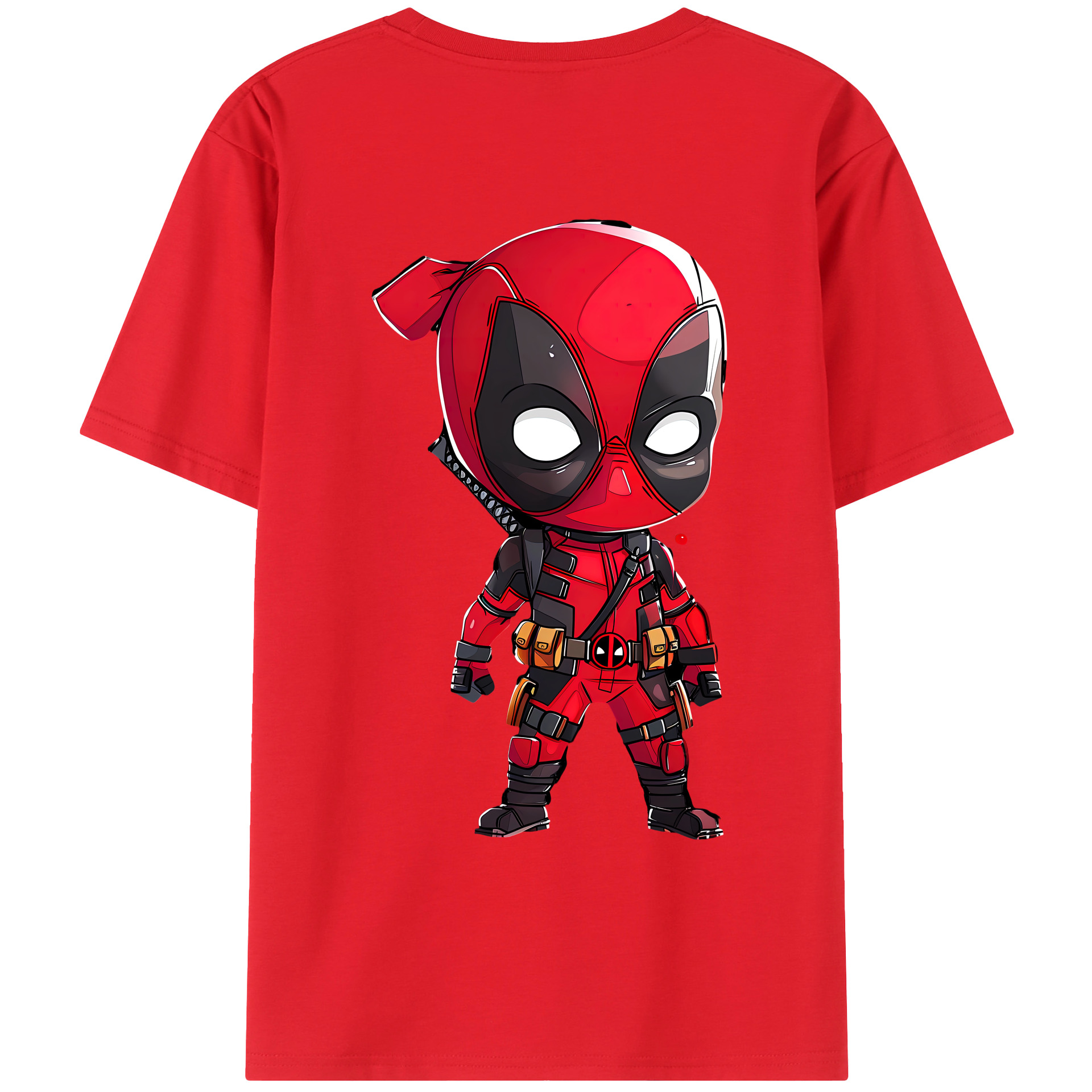 （画像用） Deadpool デッドプール 綿100％ メンズ半袖Tシャツ（バックプリント） 通気性