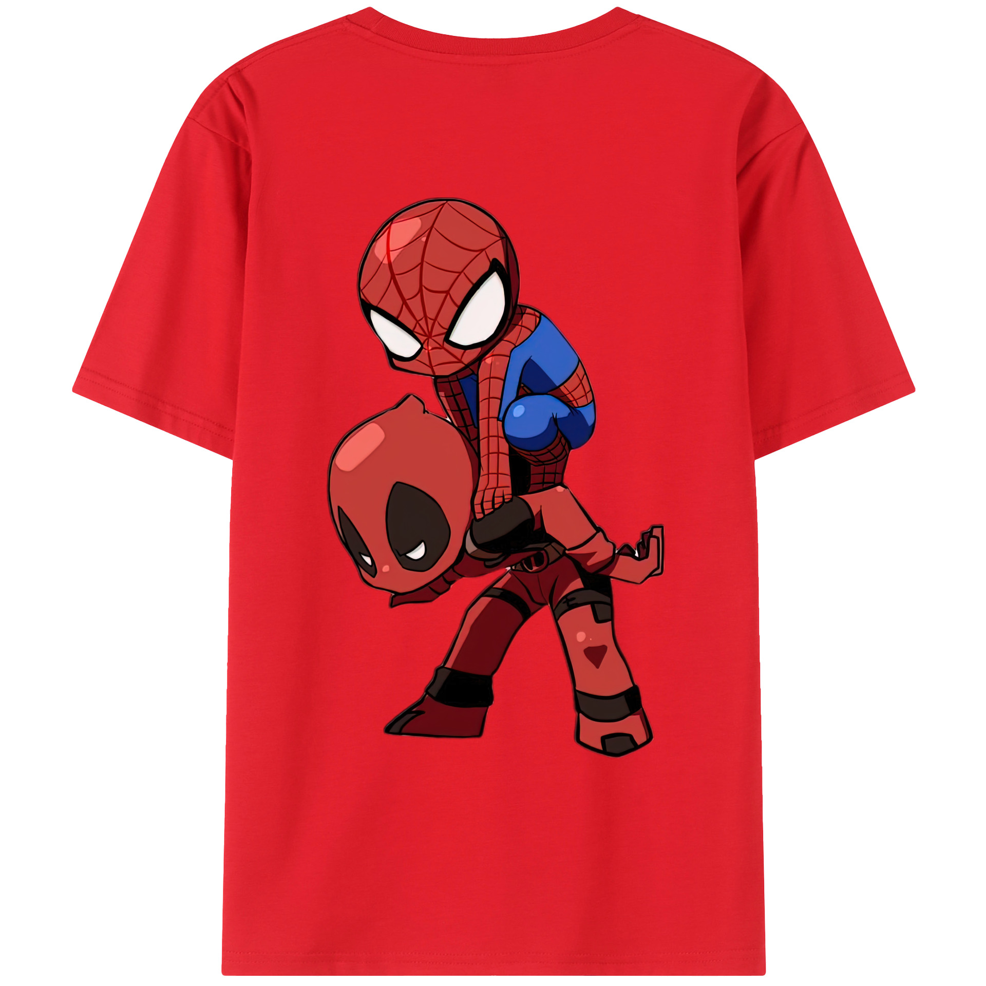 （画像用） Deadpool デッドプール 綿100％ メンズ半袖Tシャツ（バックプリント） 通気性
