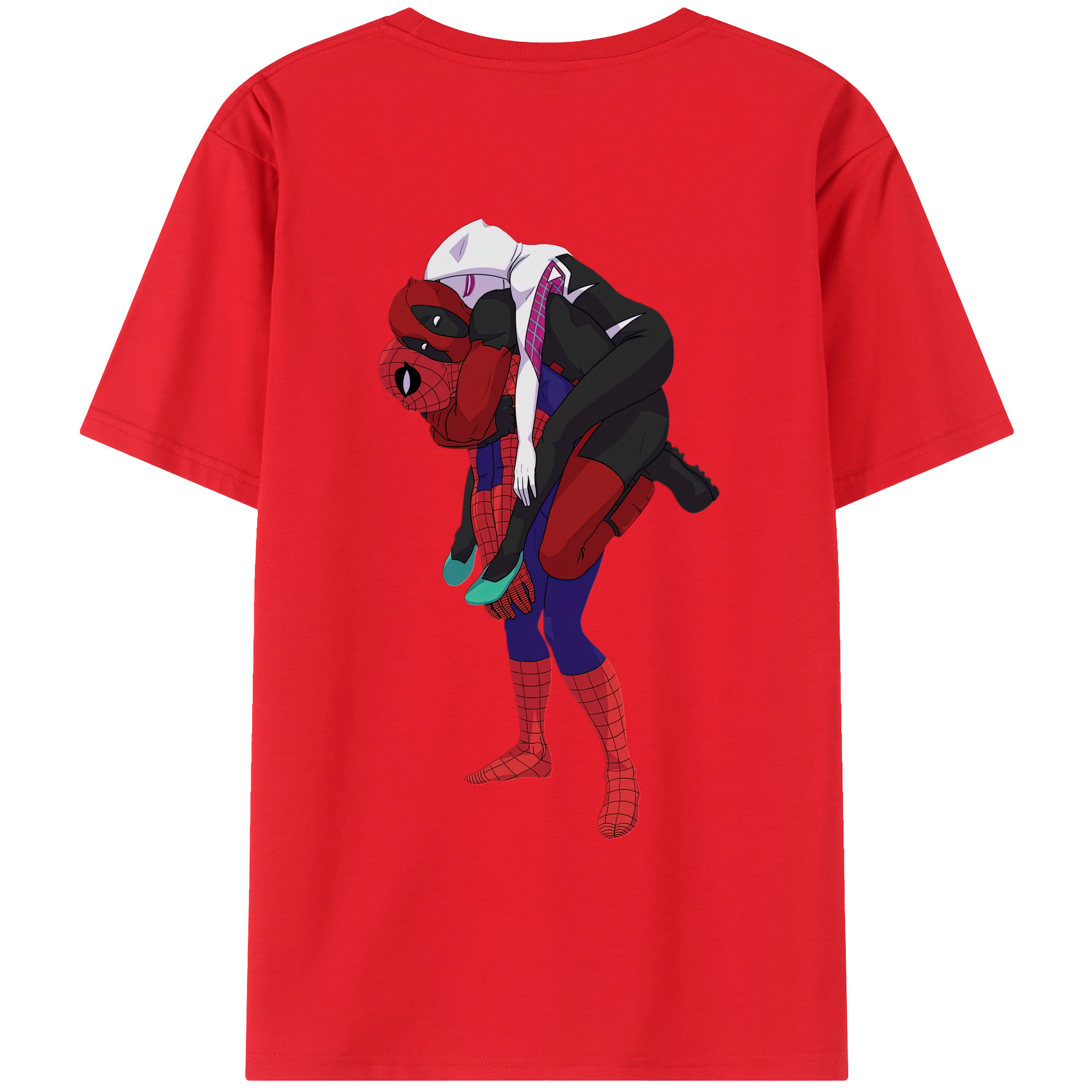 （画像用） Deadpool デッドプール 綿100％ メンズ半袖Tシャツ（バックプリント） 通気性