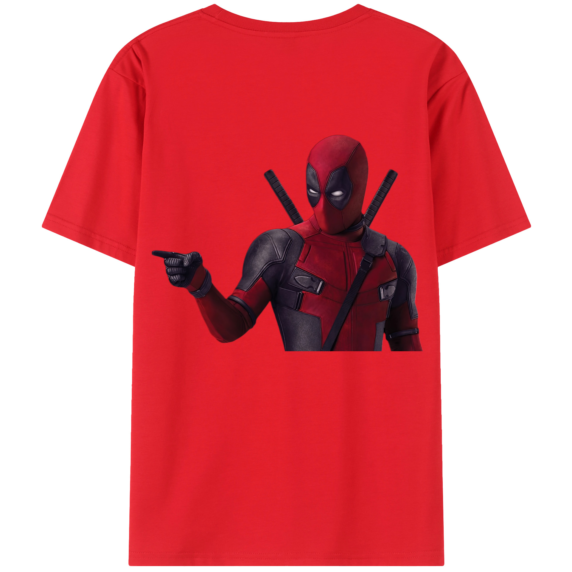 （画像用） Deadpool デッドプール 綿100％ メンズ半袖Tシャツ（バックプリント） 通気性