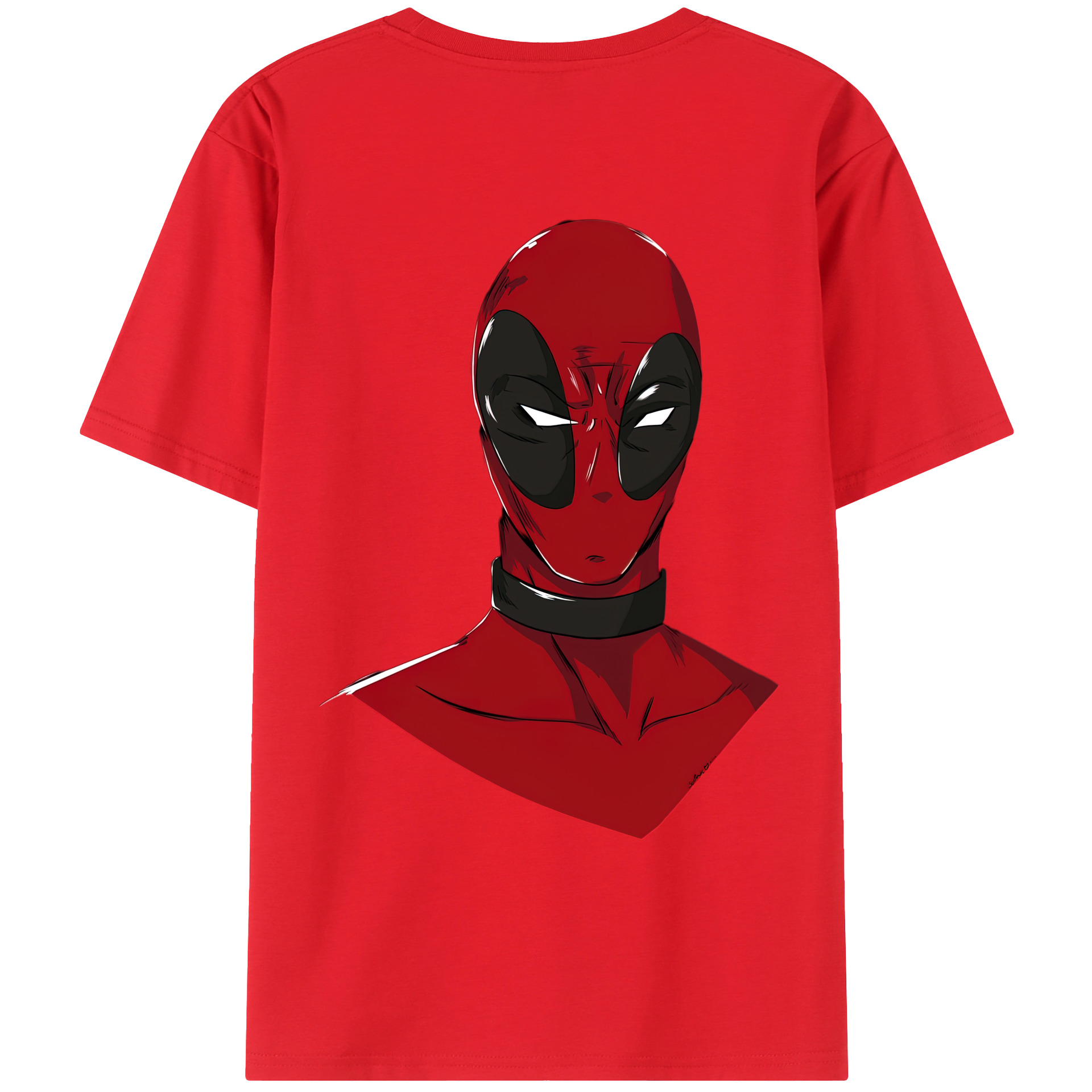 （画像用） Deadpool デッドプール 綿100％ メンズ半袖Tシャツ（バックプリント） 通気性