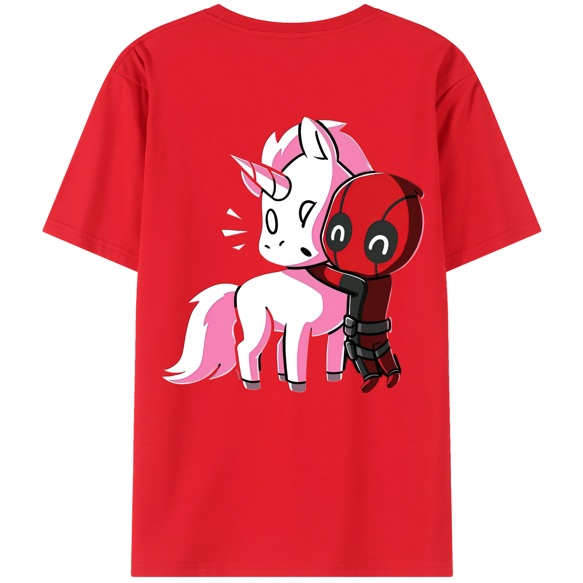 （画像用） Deadpool デッドプール 綿100％ メンズ半袖Tシャツ（バックプリント） 通気性